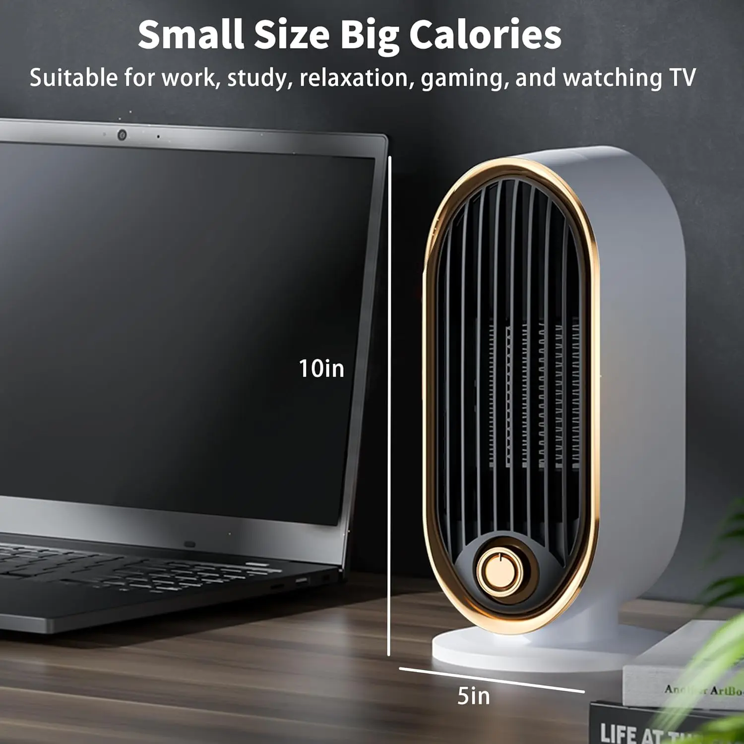 800W Portable Space Heater Fast Heating with Thermostat Tip-Over Protection - Image 6