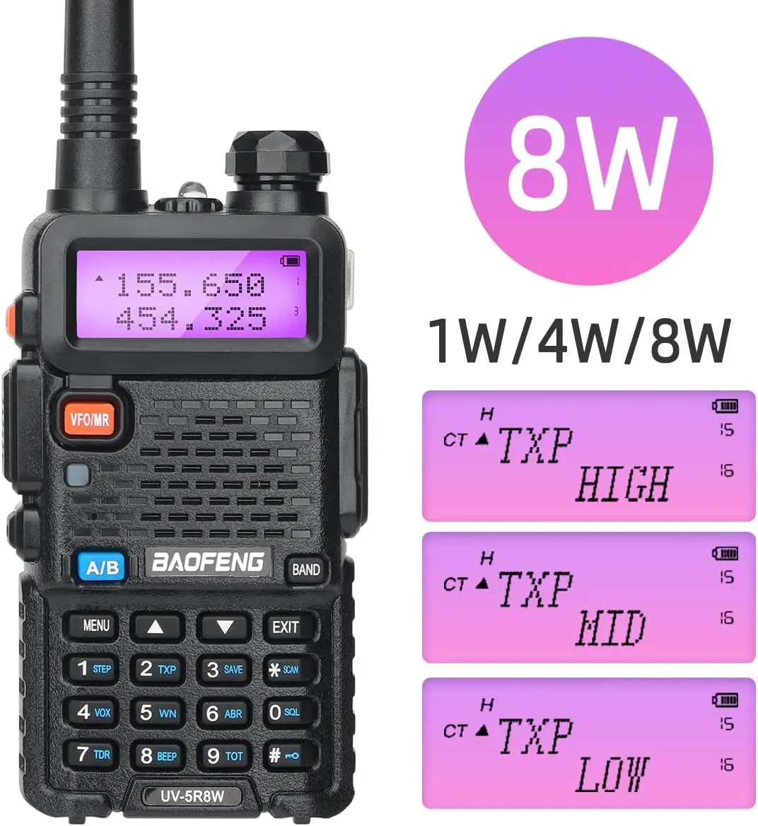 8W Dual Band Walkie Talkie Long Range Two Way Radio 128 Channel Handheld - Image 2