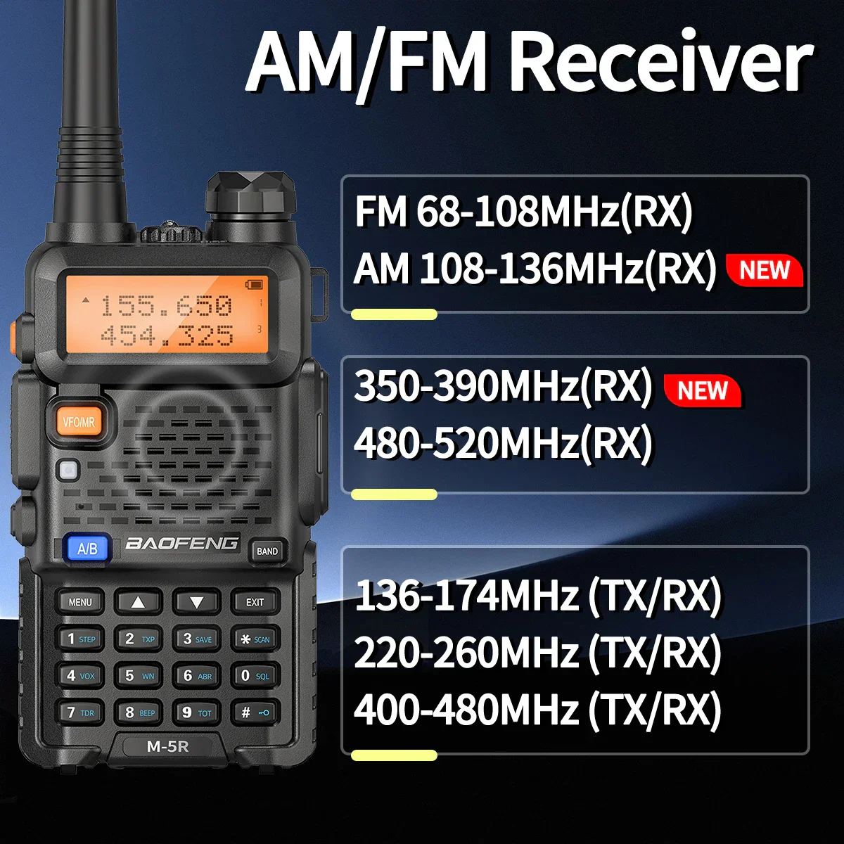 8W Multi Band Walkie Talkie Long Range Two Way Radio USB C Handheld - Image 4