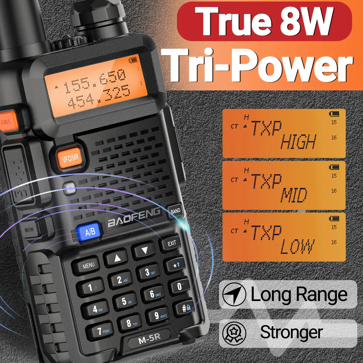 8W Multi Band Walkie Talkie Long Range Two Way Radio USB C Handheld - Image 5