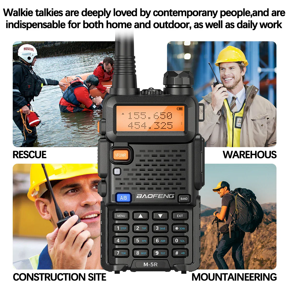 8W Multi Band Walkie Talkie Long Range Two Way Radio USB C Handheld - Image 6
