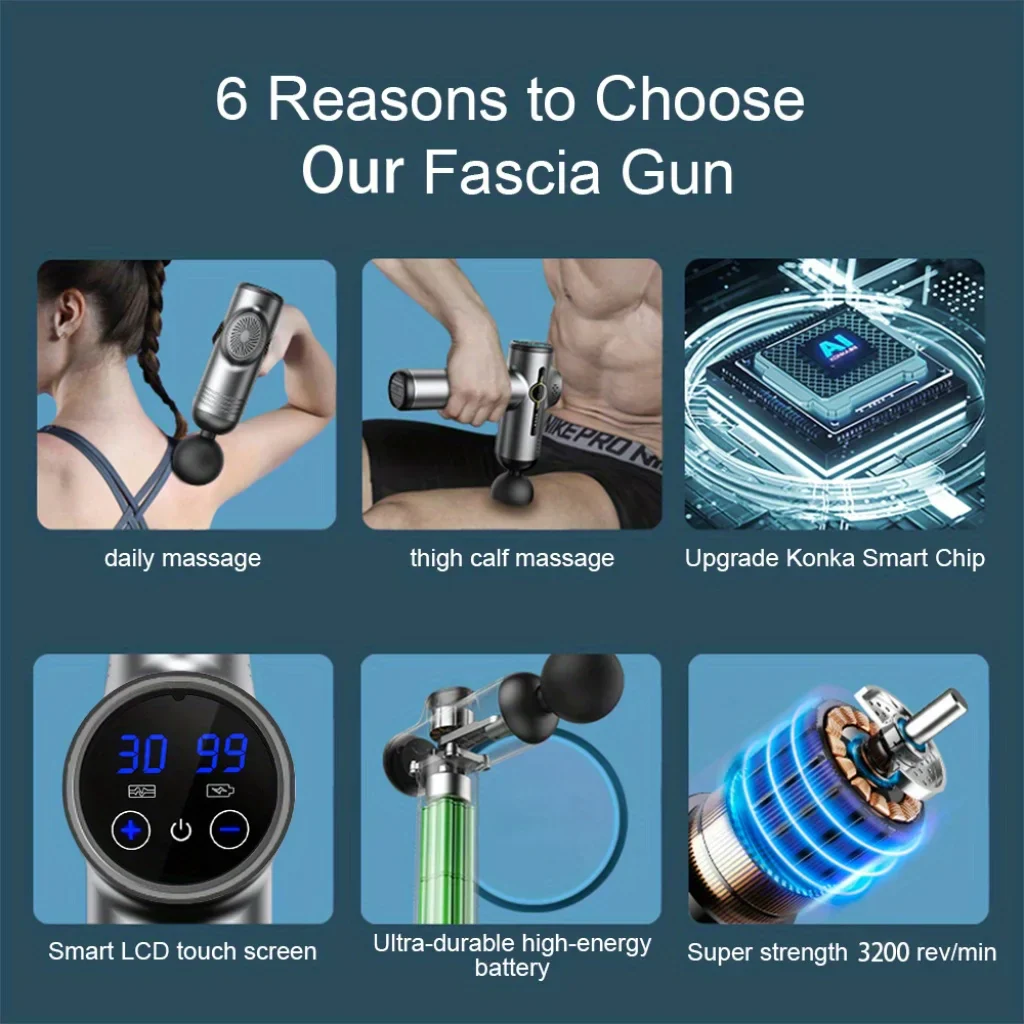 99 Speed Muscle Massage Gun for Neck Back Deep Tissue Percussion Fitness Tool - Image 4