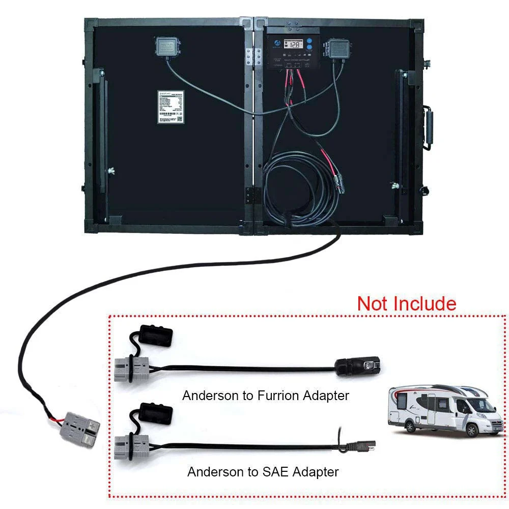 ACOPower 100w 12v Portable Solar Panel kit, Foldable Mono Suitcase, proteusX Waterproof 20A Charge Controller - Image 5