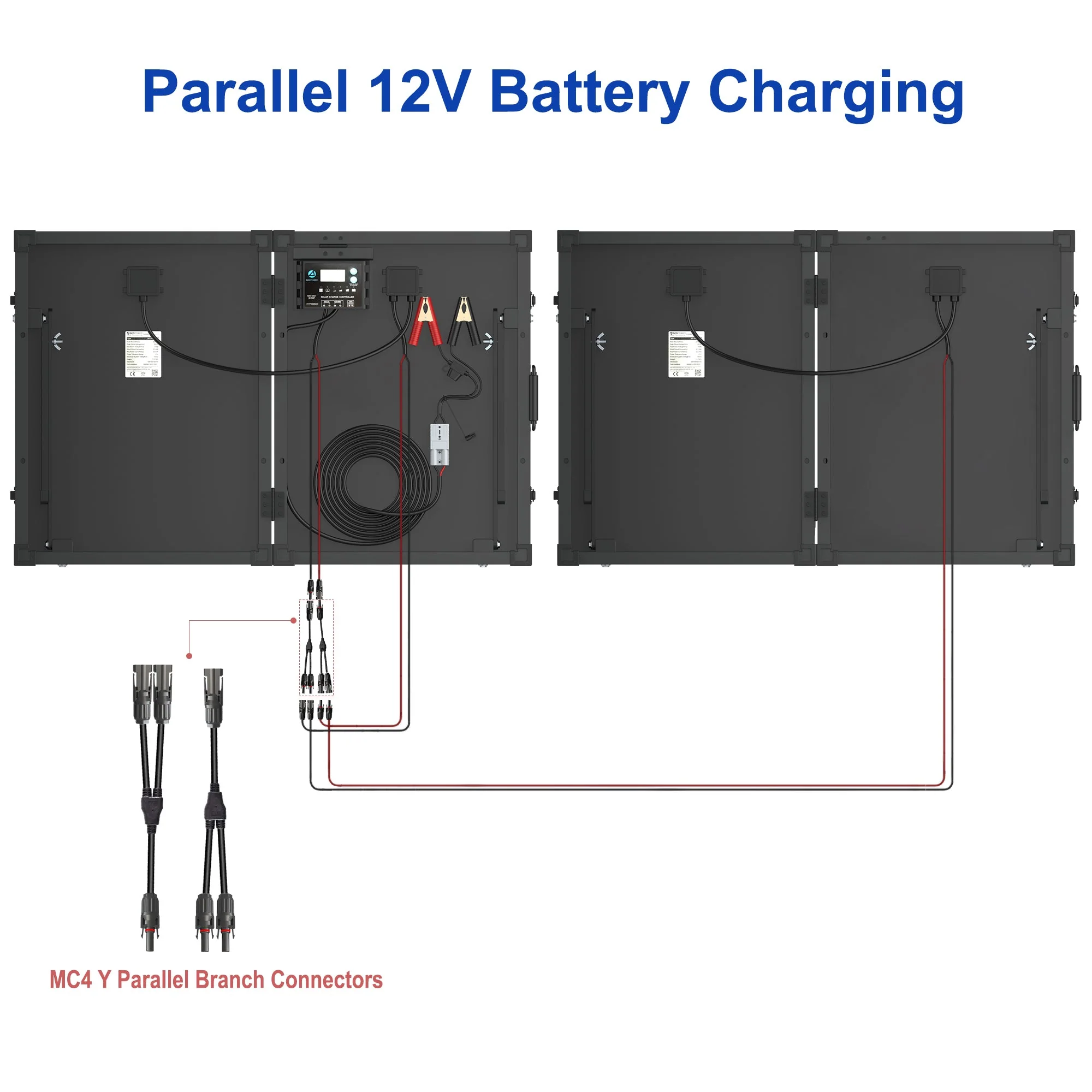 ACOPower 100w 12v Portable Solar Panel kit, Foldable Mono Suitcase, proteusX Waterproof 20A Charge Controller - Image 8
