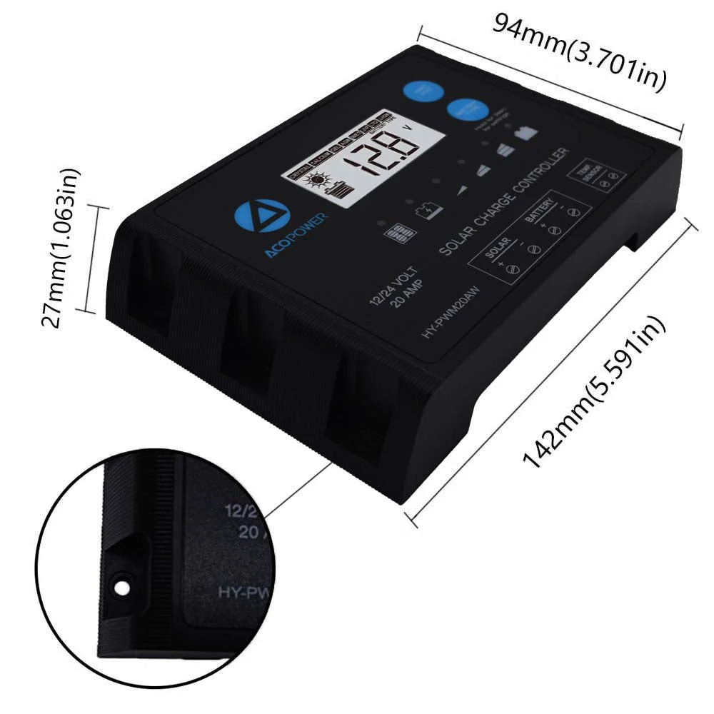 ACOPOWER 12V  Polycrystalline Solar RV Kits + MPPT / PWM Charge Controller (SC) - Image 3