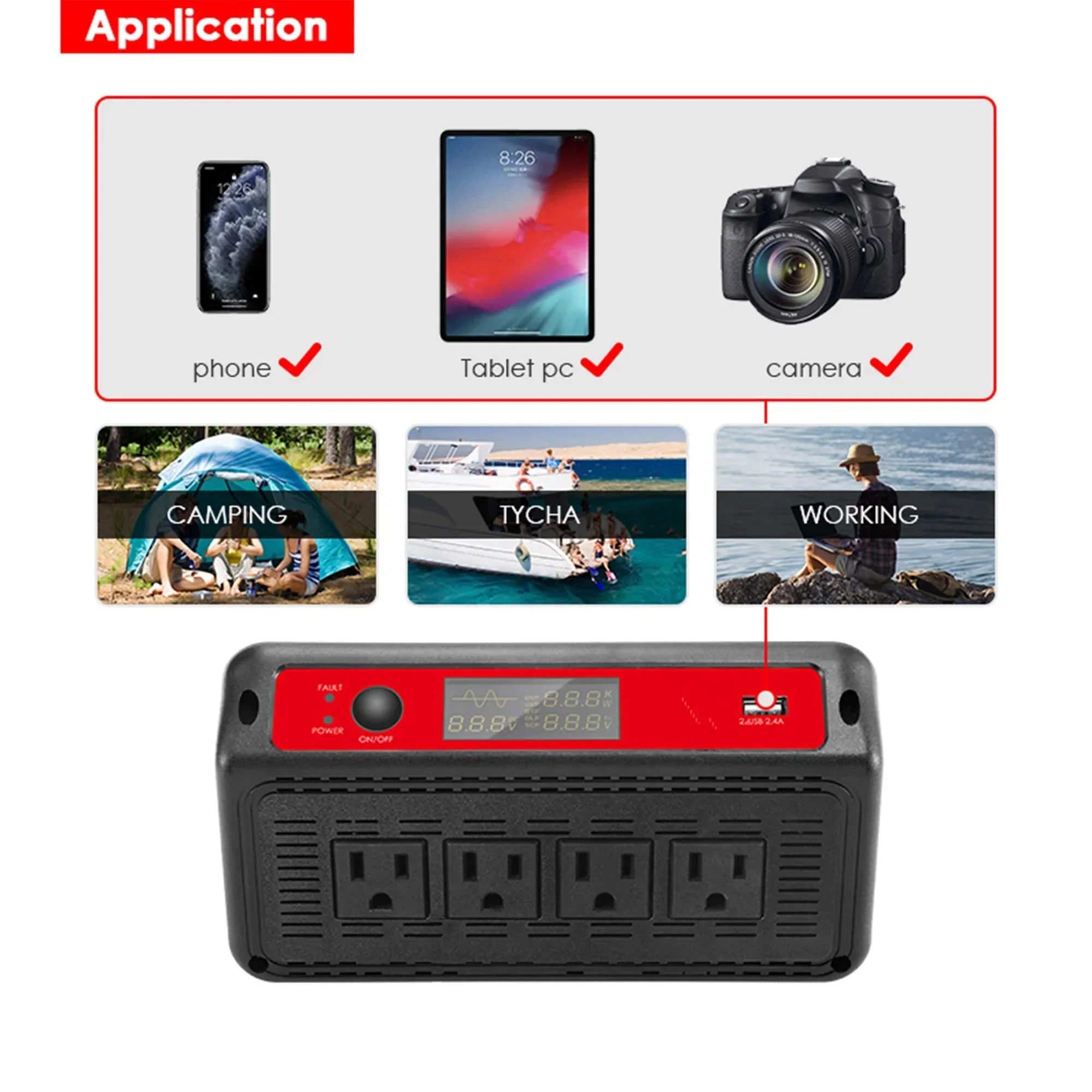 ACOPOWER 1500W 12V Pure Sine Wave Inverter - Image 6