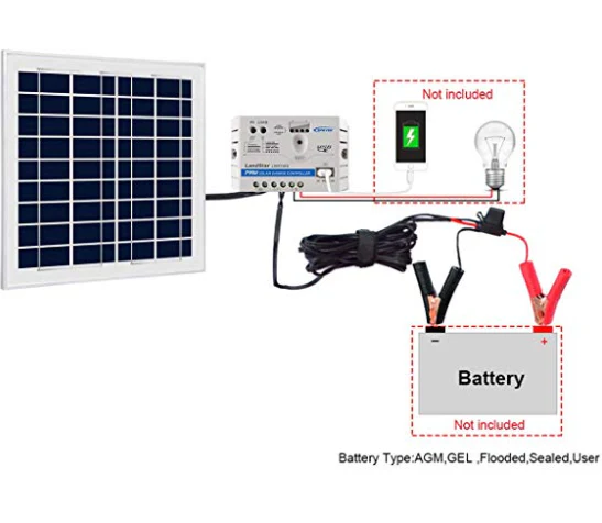 ACOPower 15W 12V Solar Charger Kit, 5A Charge Controller with Alligator Clips - Image 6