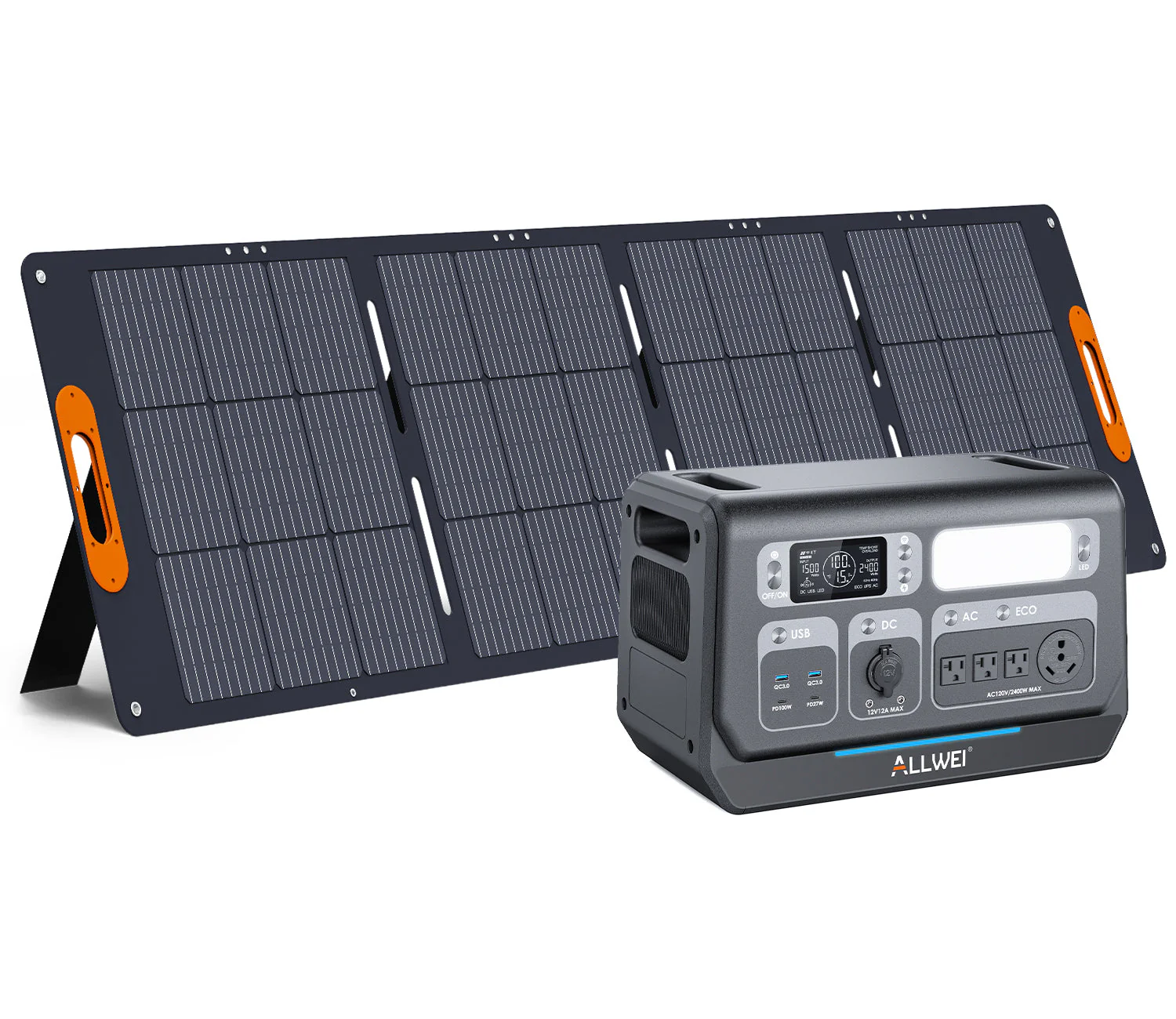 ALLWEI PPS2400 Portable Power Station – 2048Wh Large Capacity, 2400W High Output, Fast Charging Backup Power for Home, RV & Camping - Image 11