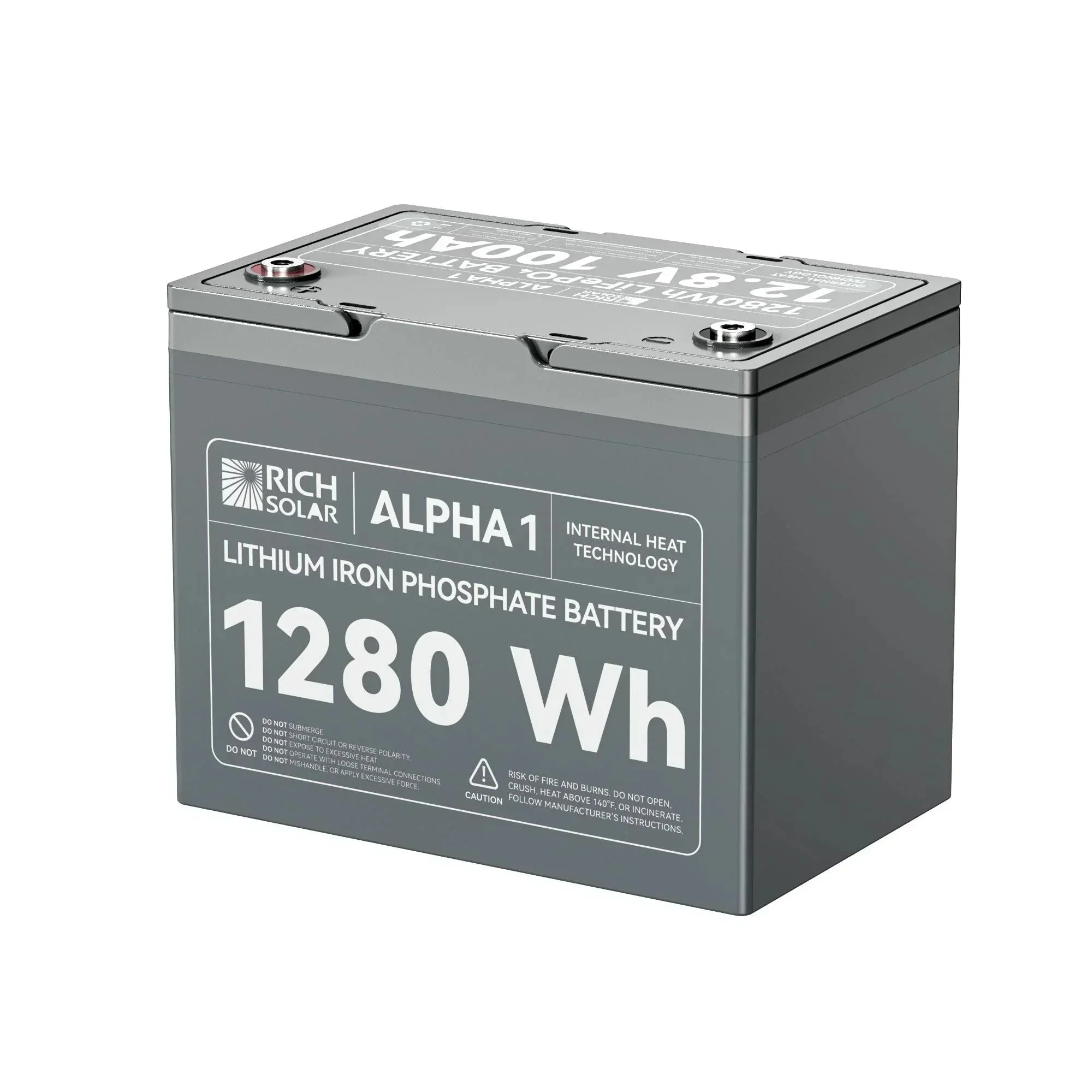 Rich Solar ALPHA 1 | 12V 100Ah LiFePO4 Battery | Powerful 12V Lithium Battery for RVs, Trailers, Vans, Boats, Off-Grid | 5,000 Lifetime Cycles | Bluetooth and Internal Heat Technology - Image 6