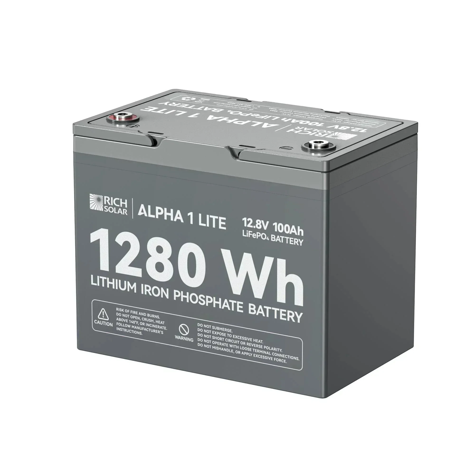Rich Solar ALPHA 1 LITE | 12V 100Ah LiFePO4 Battery | Lightweight 12V Lithium Battery for RVs, Trailers, Vans, Boats, Off-Grid | 4,000 Lifetime Cycles | Best Value - Image 2