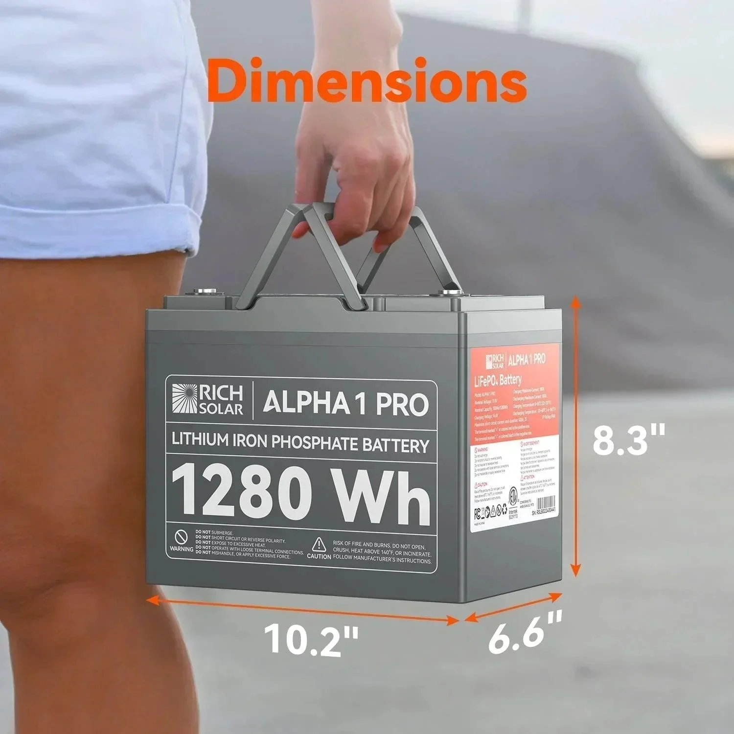Rich Solar ALPHA 1 PRO | 12V 100Ah LiFePO4 Battery | Premium 12V Lithium Battery for Off-Grid, RVs, Boats | 7,000 Lifetime Cycles | 10 Year Warranty | UL1973 Certified - Image 4