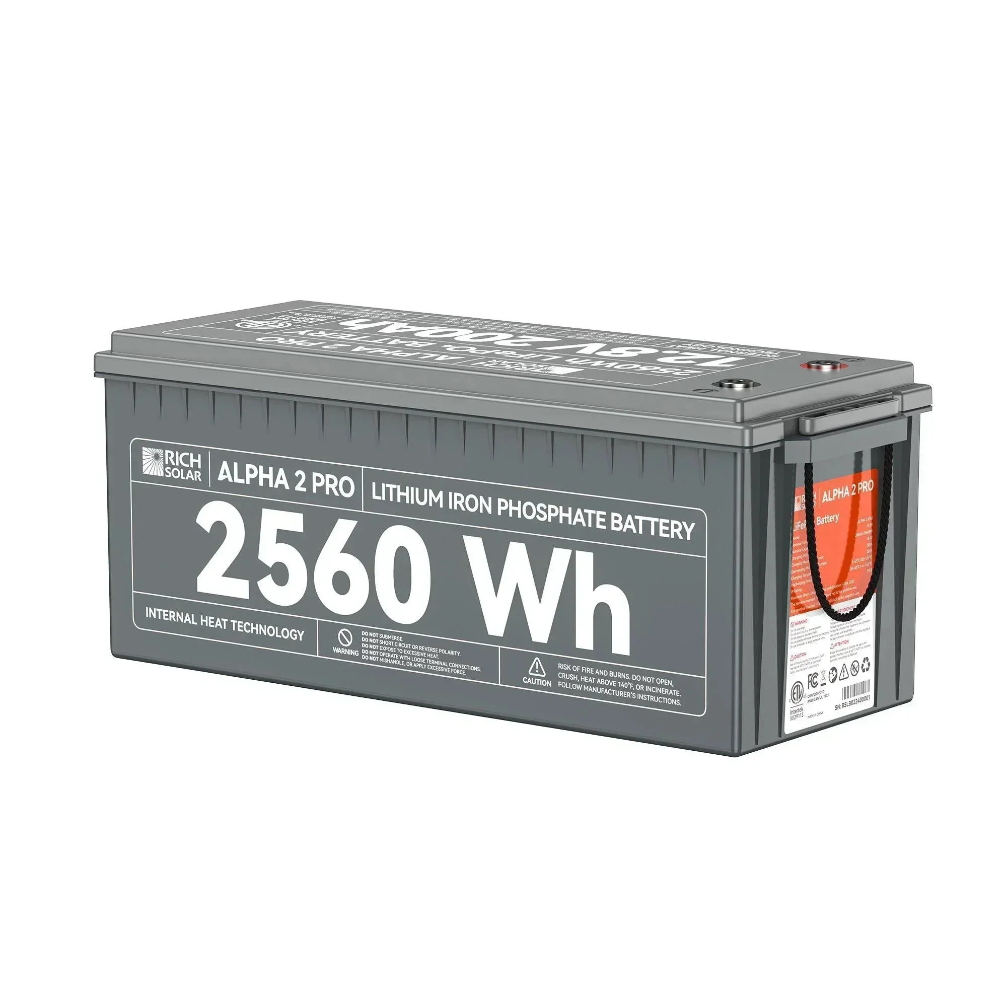 Rich Solar ALPHA 2 PRO | 12V 200Ah LiFePO4 Battery | Premium 12V Lithium Battery for RVs, Cabins, Tiny Homes | 7,000 Lifetime Cycles | 10 Year Warranty | UL1973 Certified - Image 2
