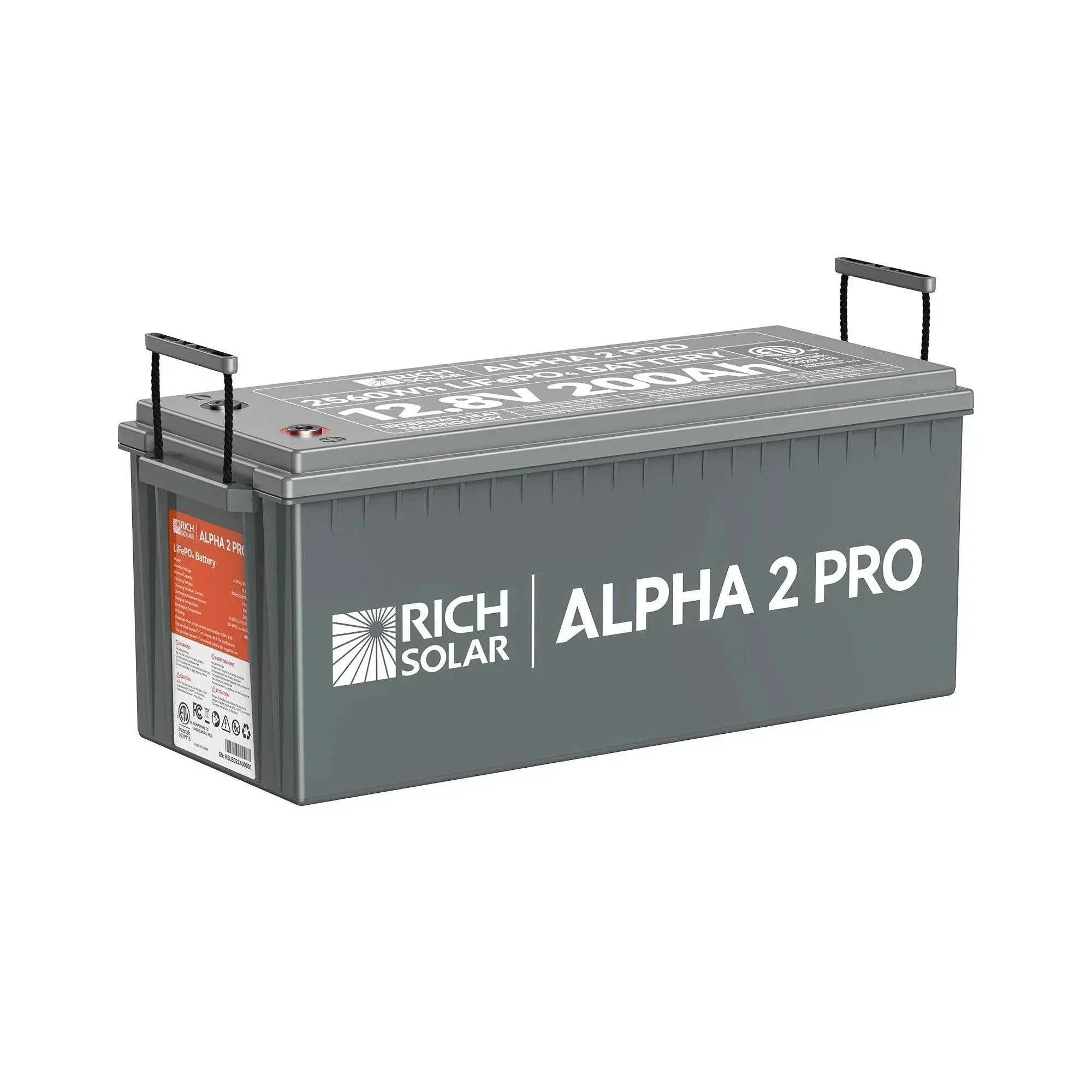 Rich Solar ALPHA 2 PRO | 12V 200Ah LiFePO4 Battery | Premium 12V Lithium Battery for RVs, Cabins, Tiny Homes | 7,000 Lifetime Cycles | 10 Year Warranty | UL1973 Certified - Image 3
