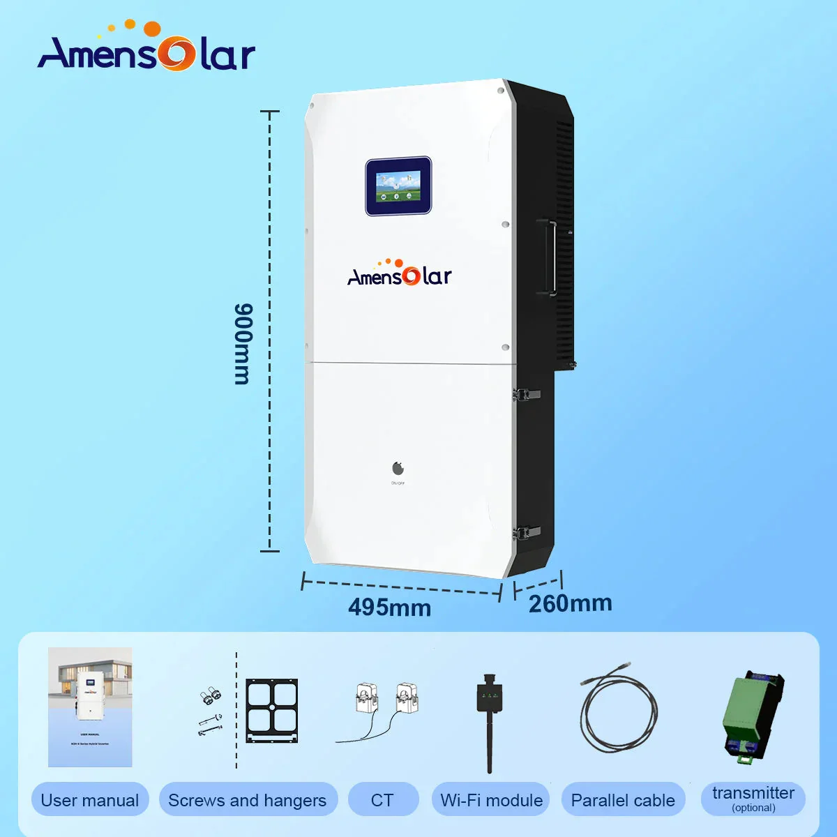 AmenSolar N3H-X12US 12KW Split Phase Hybrid Solar Inverter - Image 3