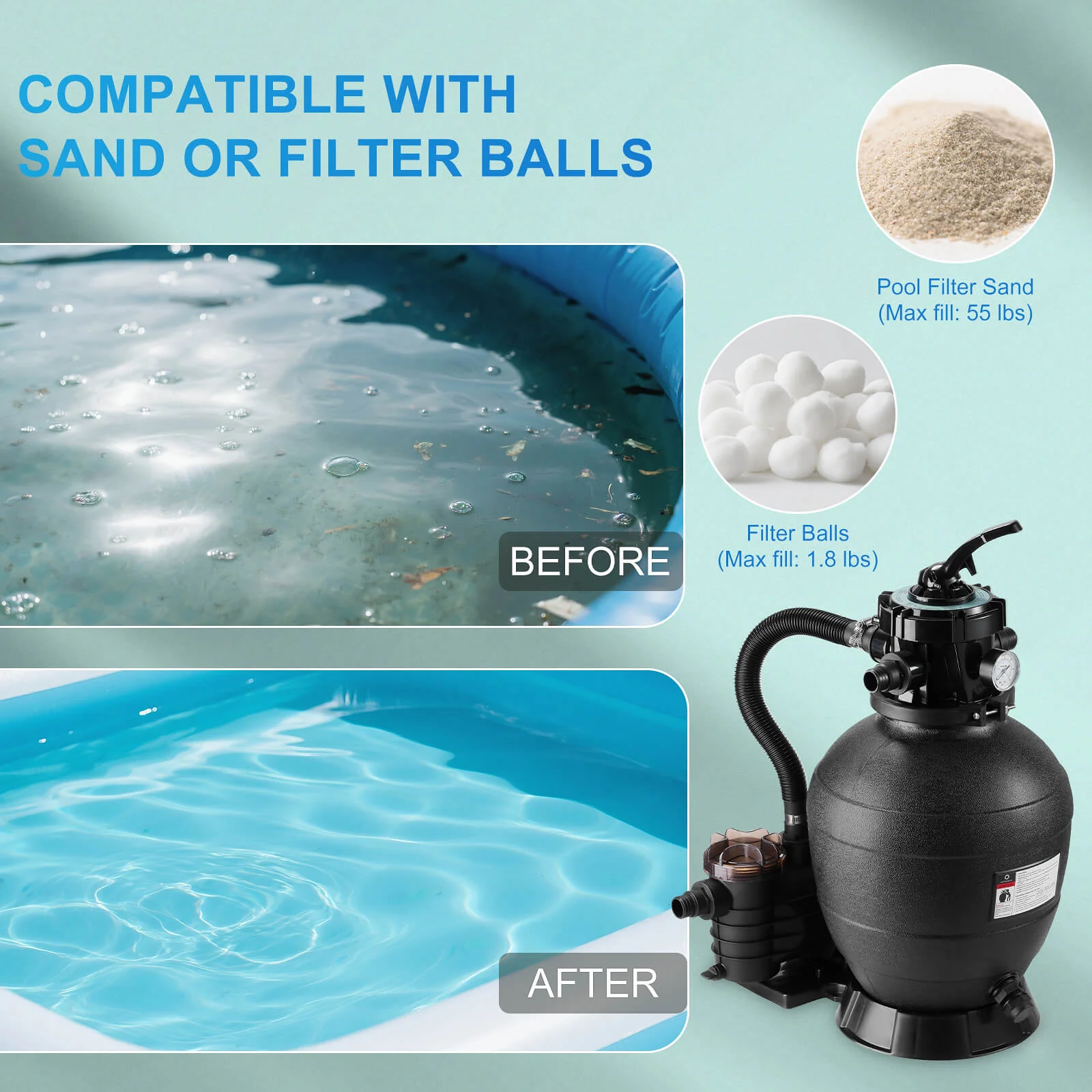 AquaMind AM13 Sand Filter Pump - Image 4