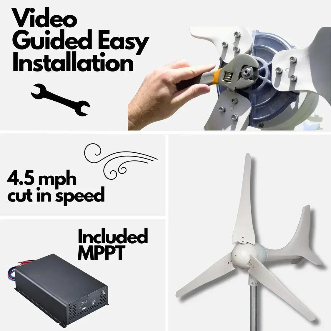 Automaxx Windmill 600W Home Wind Turbine Generator Kit - Image 2