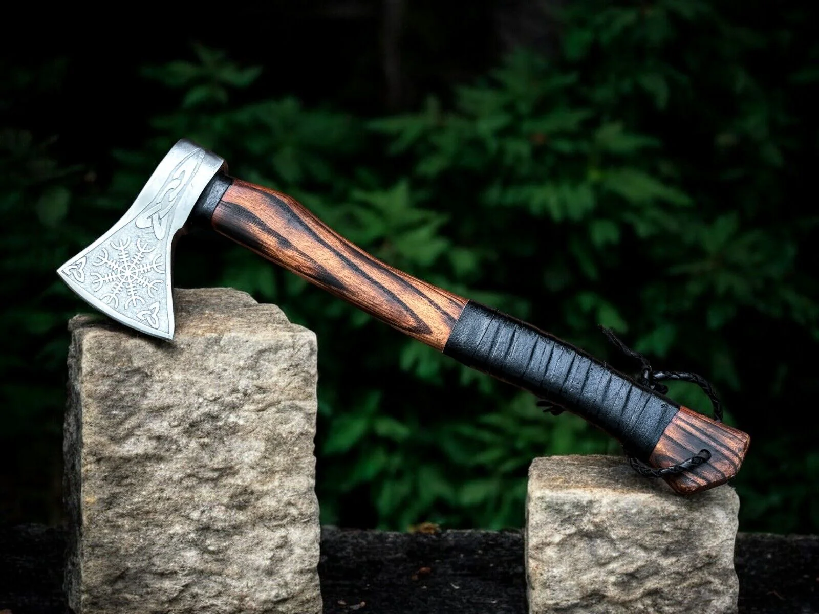 Battle Axe with Custom Handmade Forged Engraved 1095 Steel Blade and Ash Wood Handle – Warrior's Edge - Image 4