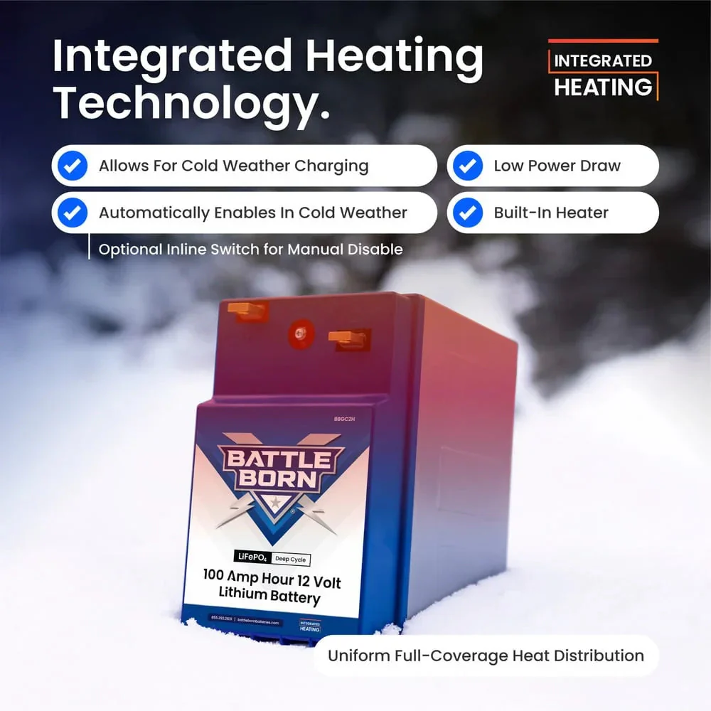 Battle Born 100Ah 12V GC2 LiFePO4 Heated Battery Kit - Image 2