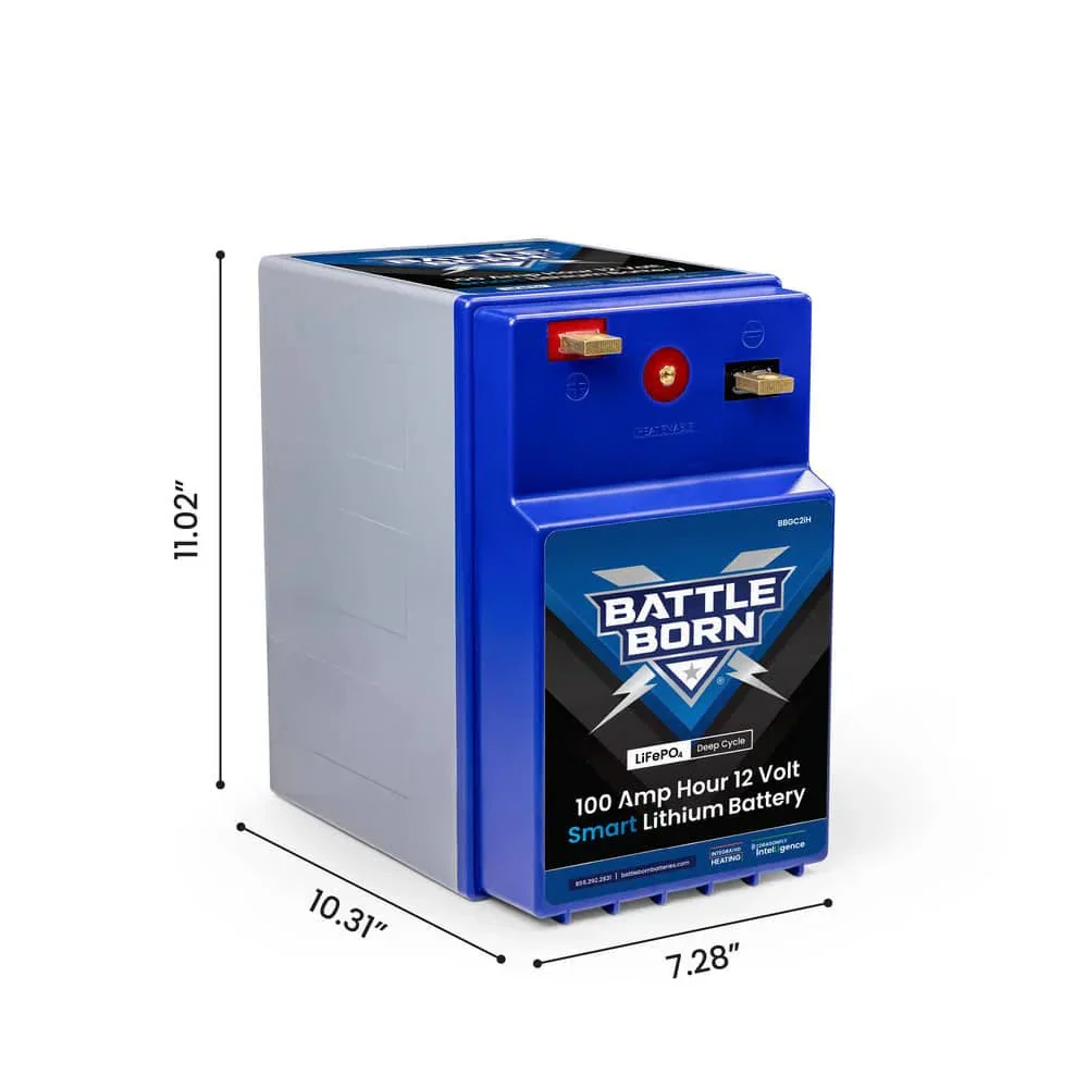 Battle Born 100Ah 12V GC2 Smart Heated LiFePO4 Deep Cycle Battery Kit - Image 2