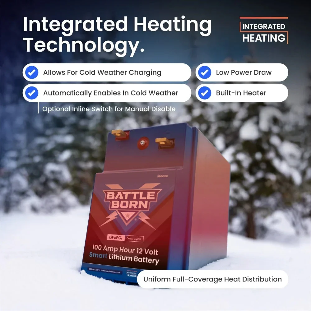 Battle Born 100Ah 12V GC2 Smart Heated LiFePO4 Deep Cycle Battery Kit - Image 3