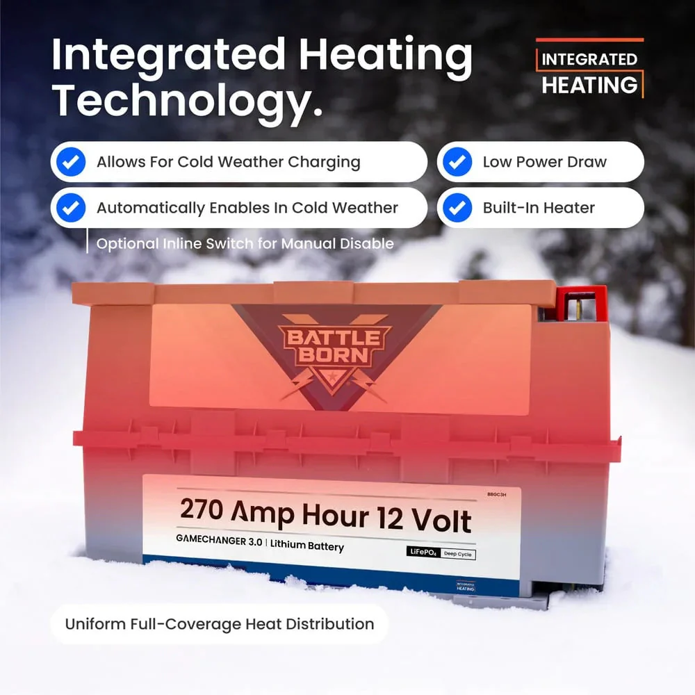 Battle Born 270Ah 12V GC3 LiFePO4 Heated Battery Kit - Image 3