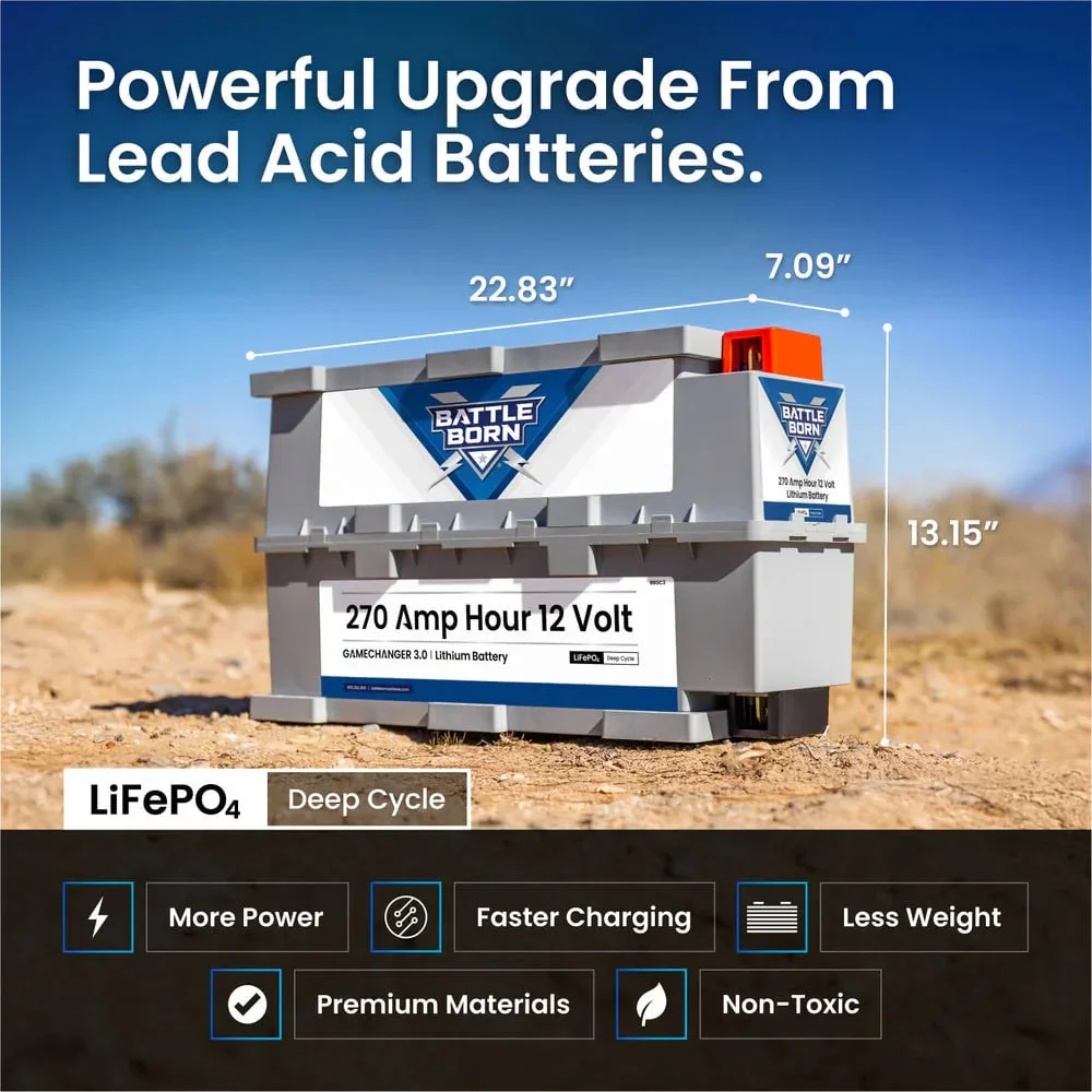 Battle Born 270Ah 12V LiFePO4 Deep Cycle GC3 Battery - Image 5