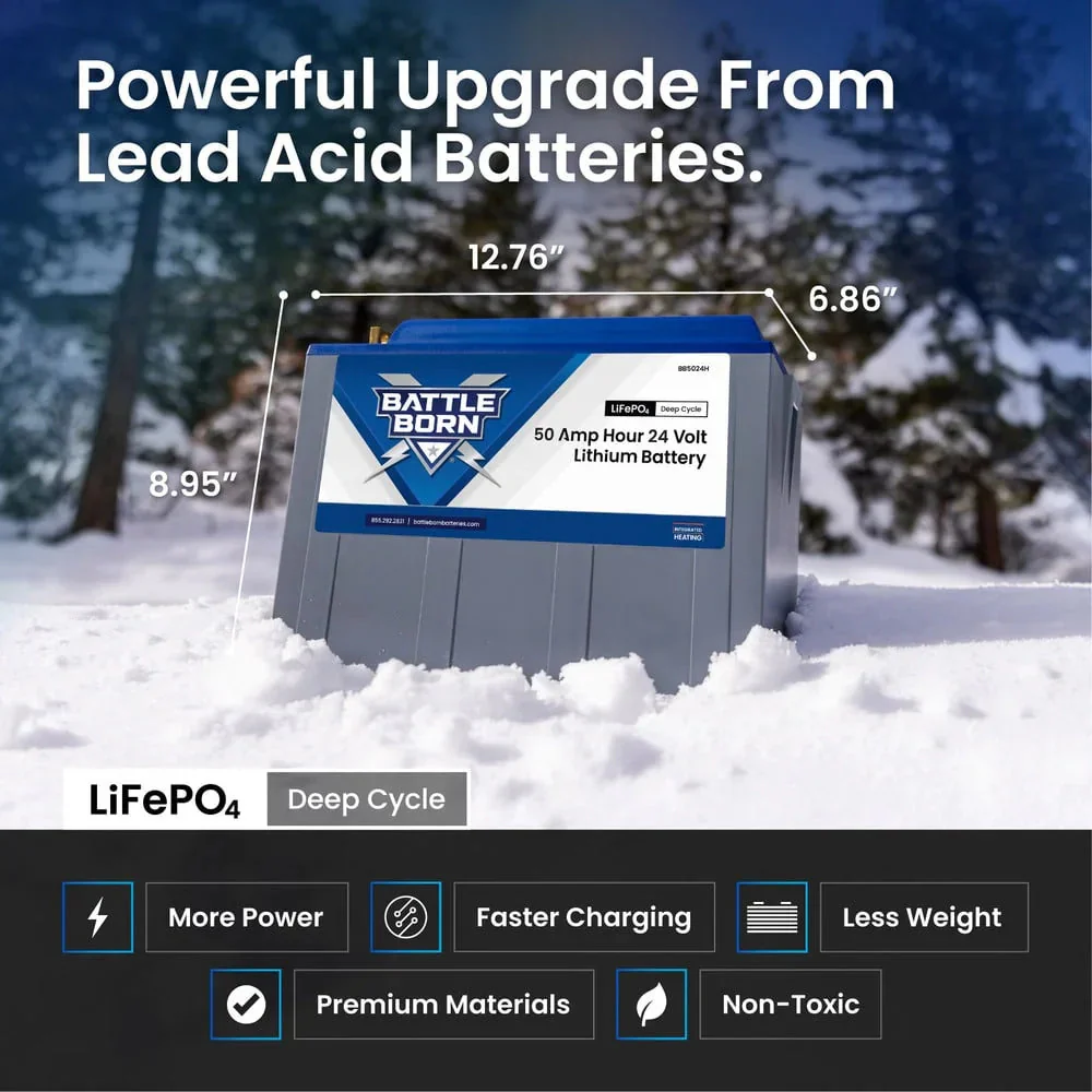 Battle Born 50Ah 24V LiFePO4 Heated Battery Kit - Image 4