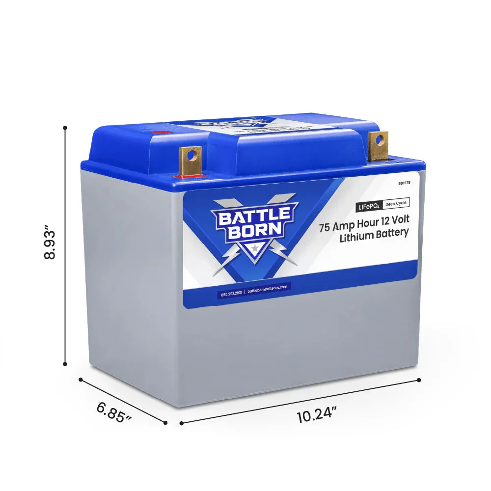 Battle Born 75Ah 12V Group 24 LiFePO4 Deep Cycle Battery - Image 2
