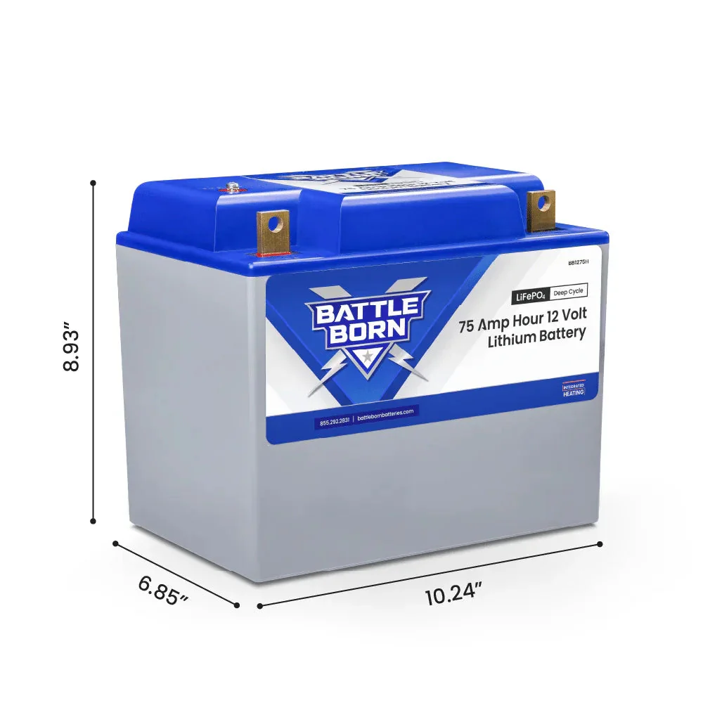 Battle Born 75Ah 12V Group 24 LiFePO4 Heated Battery Kit - Image 2