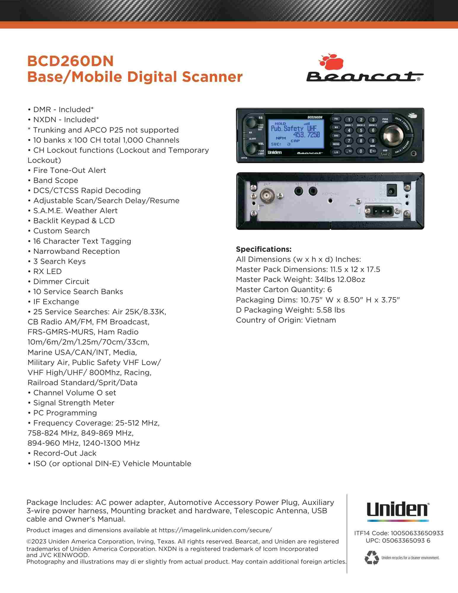 BCD260DN Uniden Police Scanner - Image 7