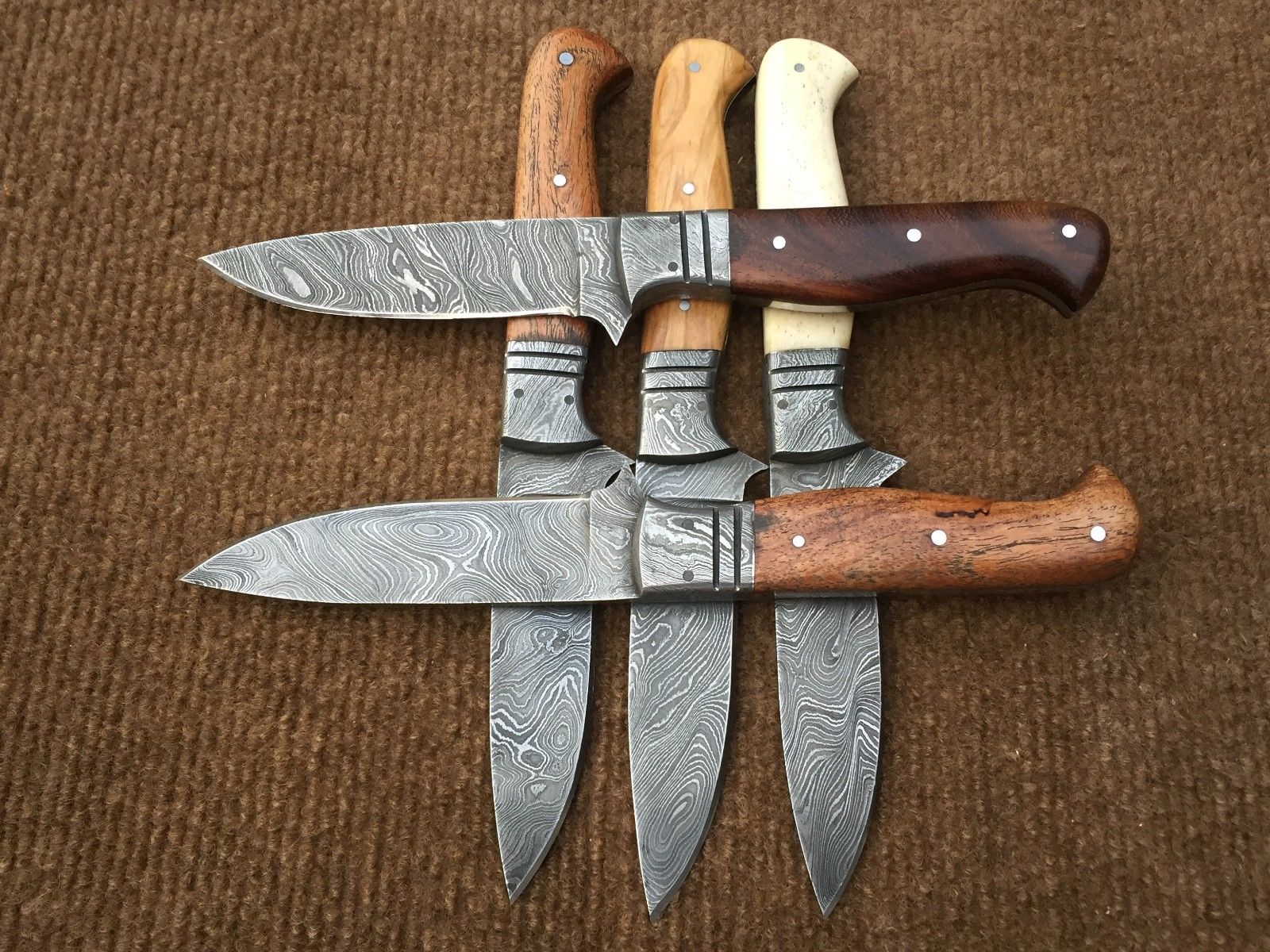 Beautiful Custom Handmade Damascus Steel Steak Knives - Image 2