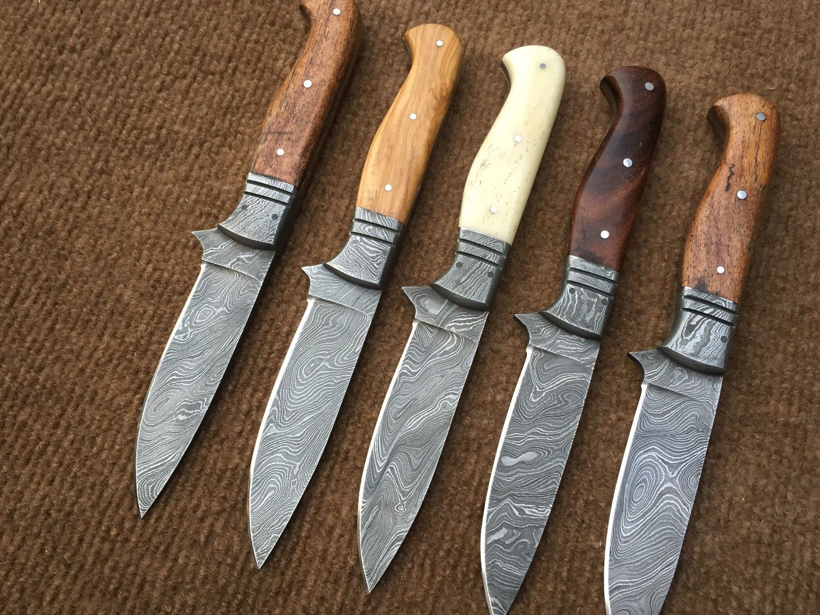 Beautiful Custom Handmade Damascus Steel Steak Knives - Image 3