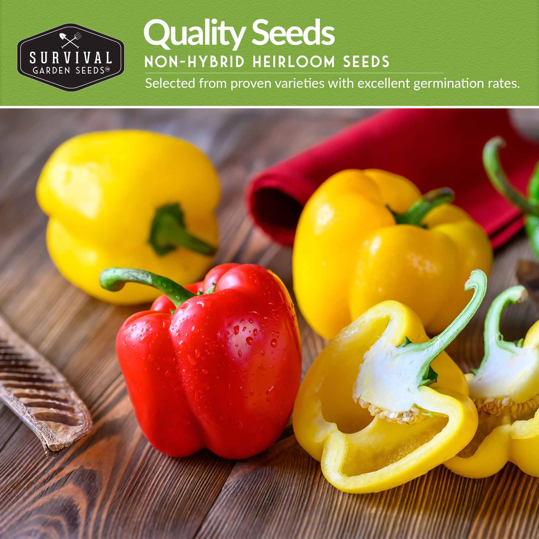 Heirloom Bell Pepper Seed Collection – Non-GMO Sweet Peppers in 5 Vibrant Colors for Garden & Container Growing - Image 3