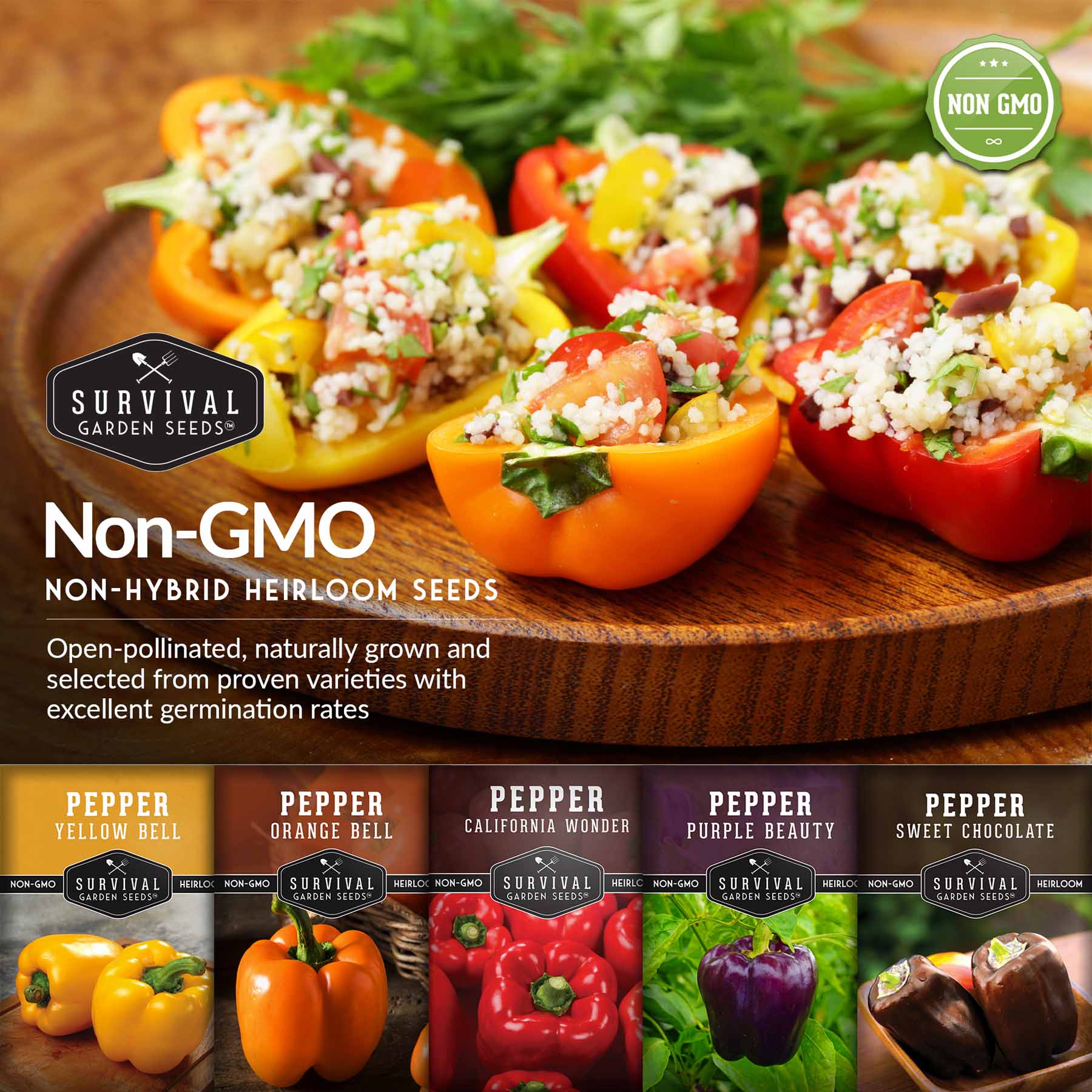 Heirloom Bell Pepper Seed Collection – Non-GMO Sweet Peppers in 5 Vibrant Colors for Garden & Container Growing - Image 5