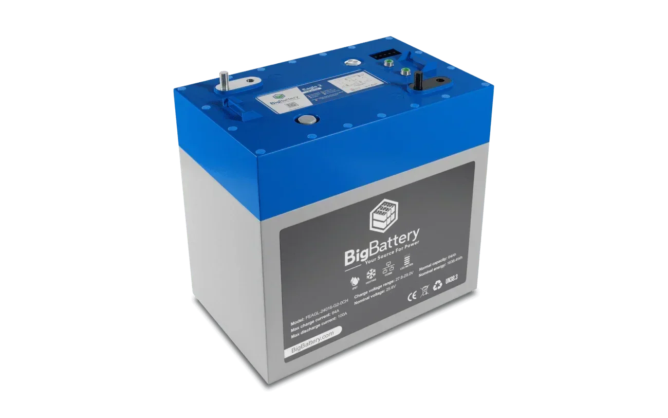 BigBattery 24V EAGLE 2 – LiFePO4 – 64Ah – 1.63kWh Lithium Battery - Image 2