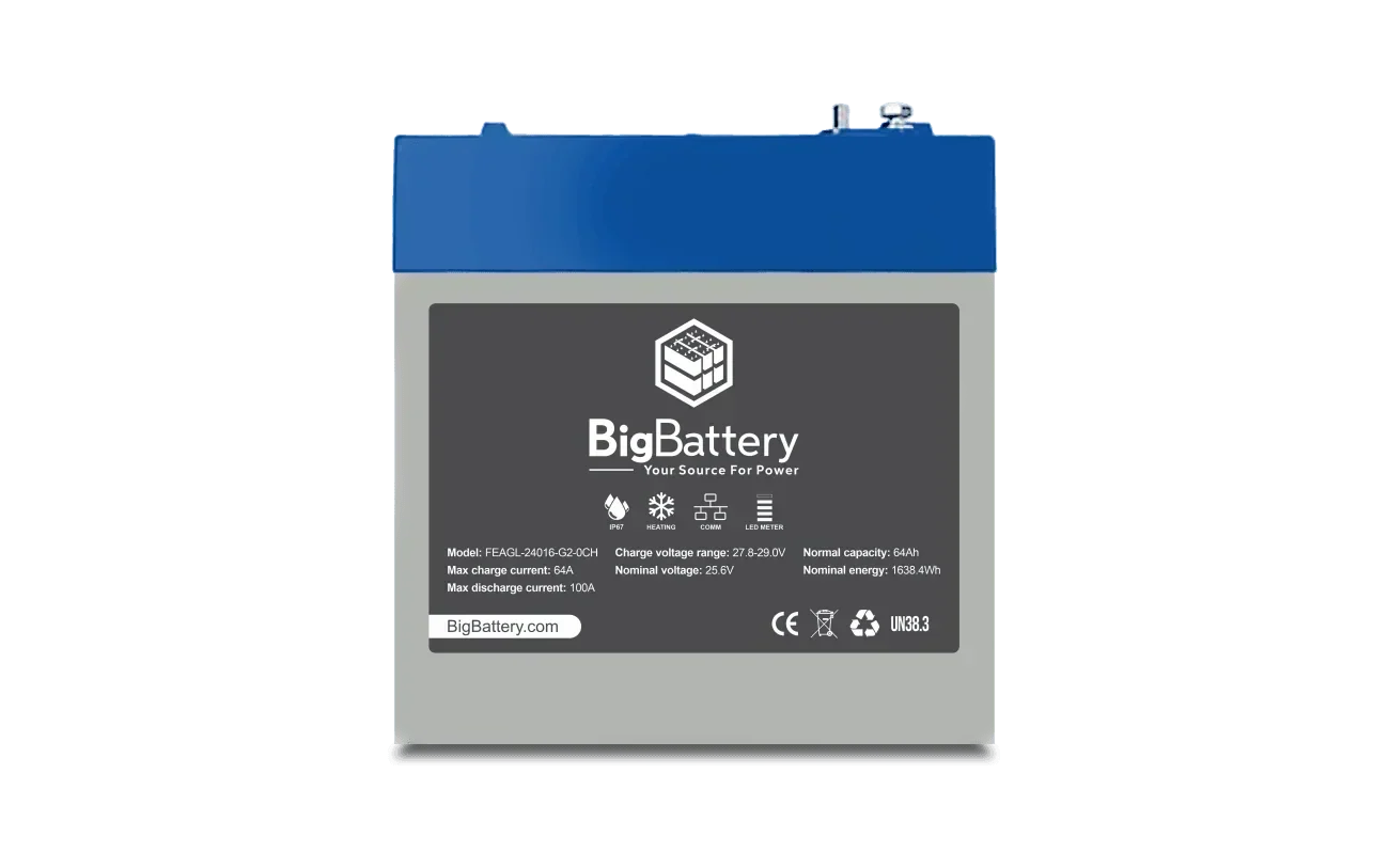 BigBattery 24V EAGLE 2 – LiFePO4 – 64Ah – 1.63kWh Lithium Battery - Image 5