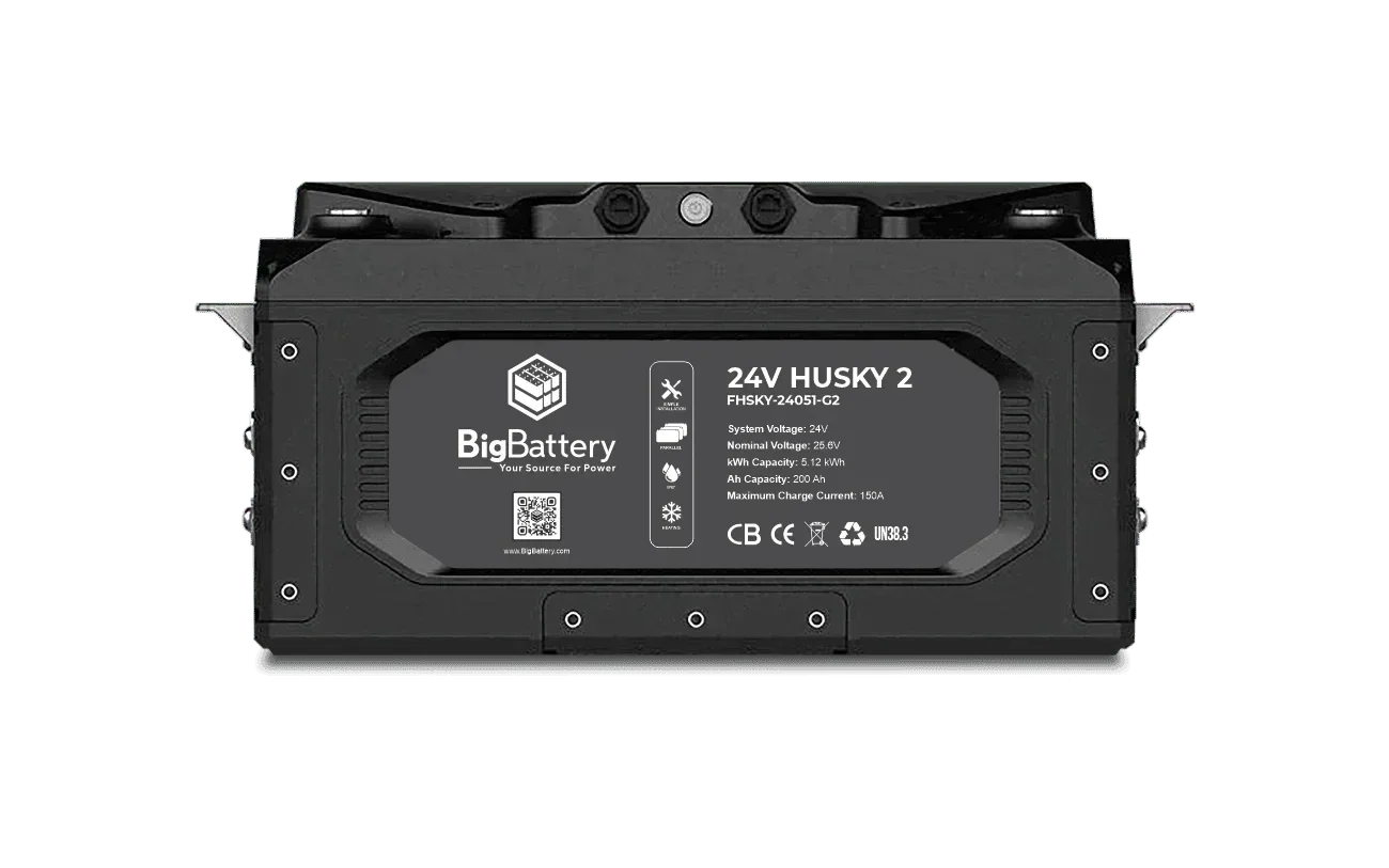 BigBattery 24V HUSKY 2 INV Lithium Battery 5.12kWh 200Ah | LiFePO4 | Inverter Comms | RV | Off-Grid | Marine Battery - Image 3