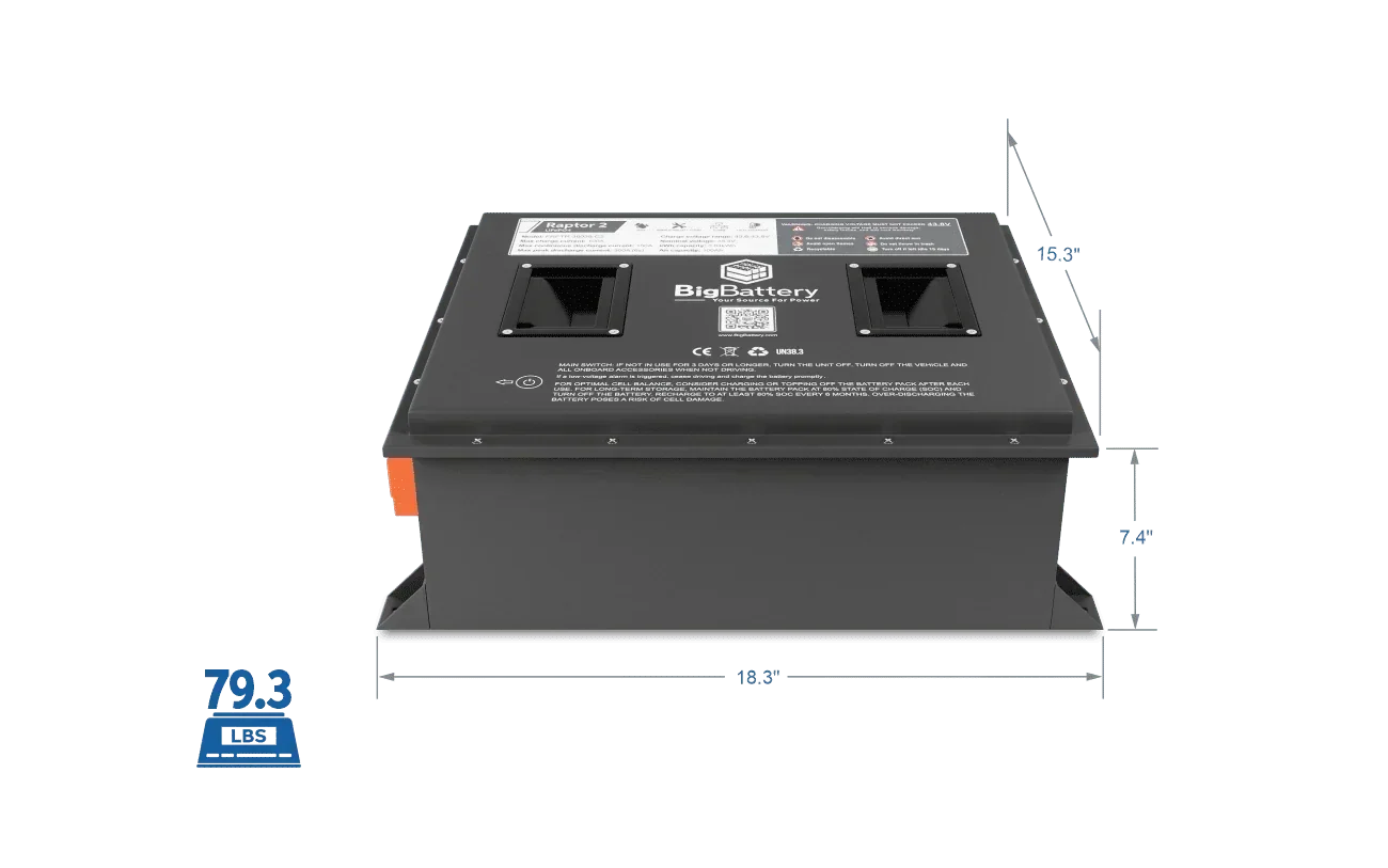 BigBattery 36V RAPTOR 2 LiFePO4 Battery | 3.84kWh | Long-lasting Power for Golf Carts, RVs, Off-Grid Power - Image 5