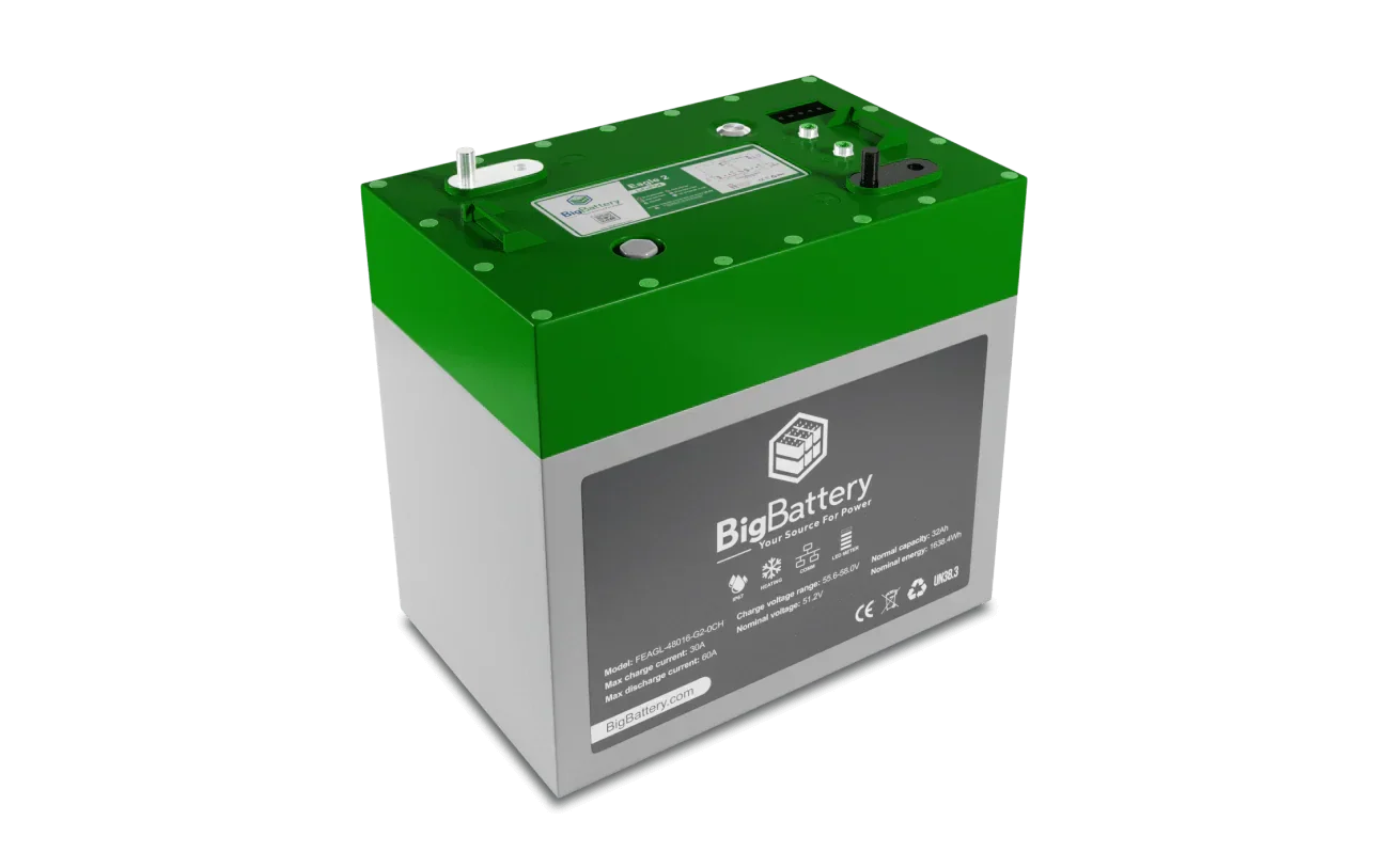 BigBattery 48V EAGLE 2 | LiFePO4 | 32Ah | 1.63kWh | Golf & Utility Cart Battery