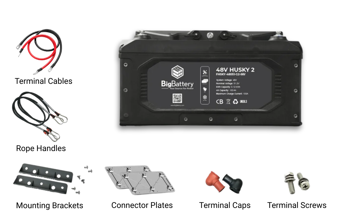 BigBattery 48V HUSKY 2 PWR | 5.12Kwh LiFePO4 – High Power | Golf Cart | UTV | Industrial Battery - Image 2