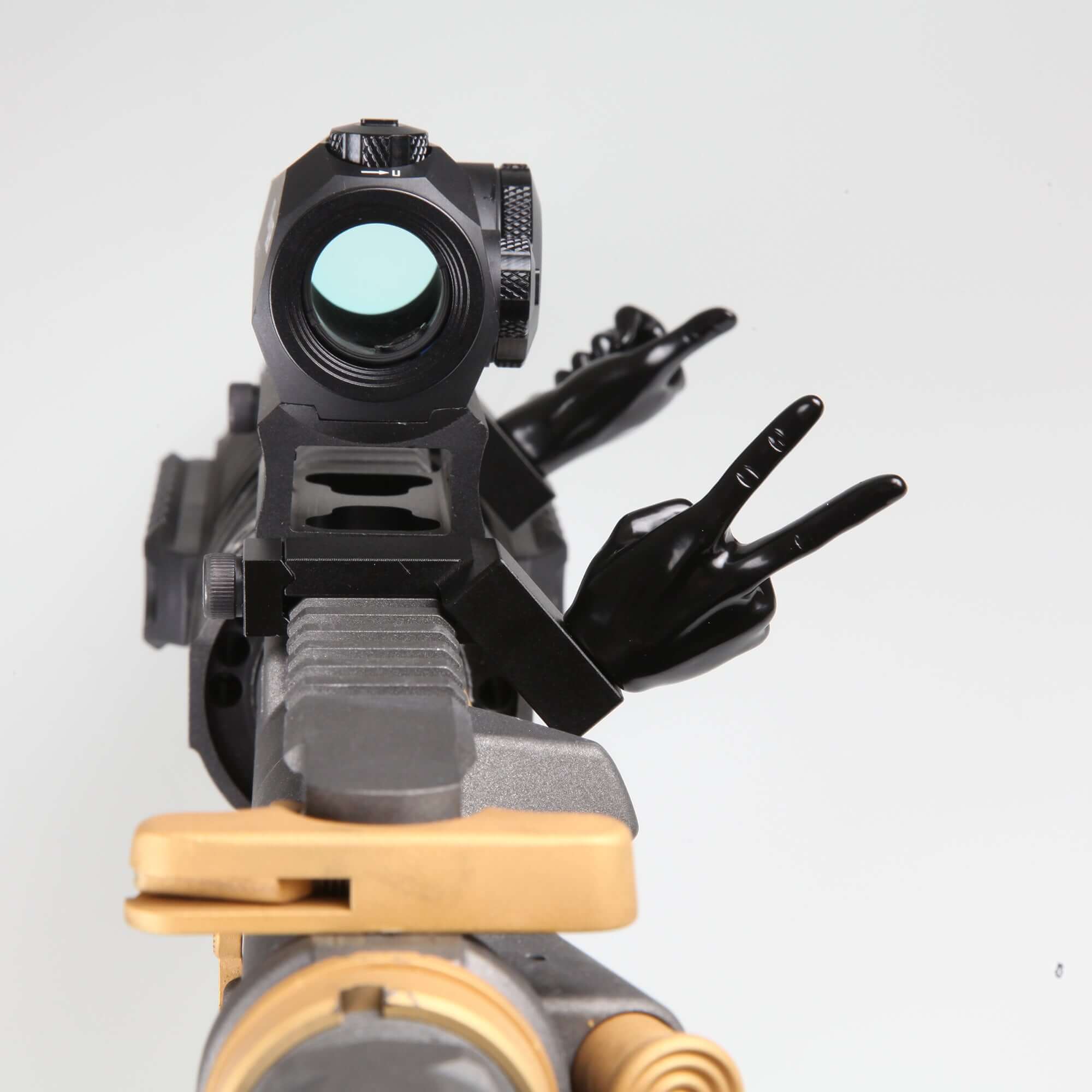 Black Color Novelty Finger Iron Sight Set - Offset 45 Degree (V Hand & Thumbs Up) - Image 10