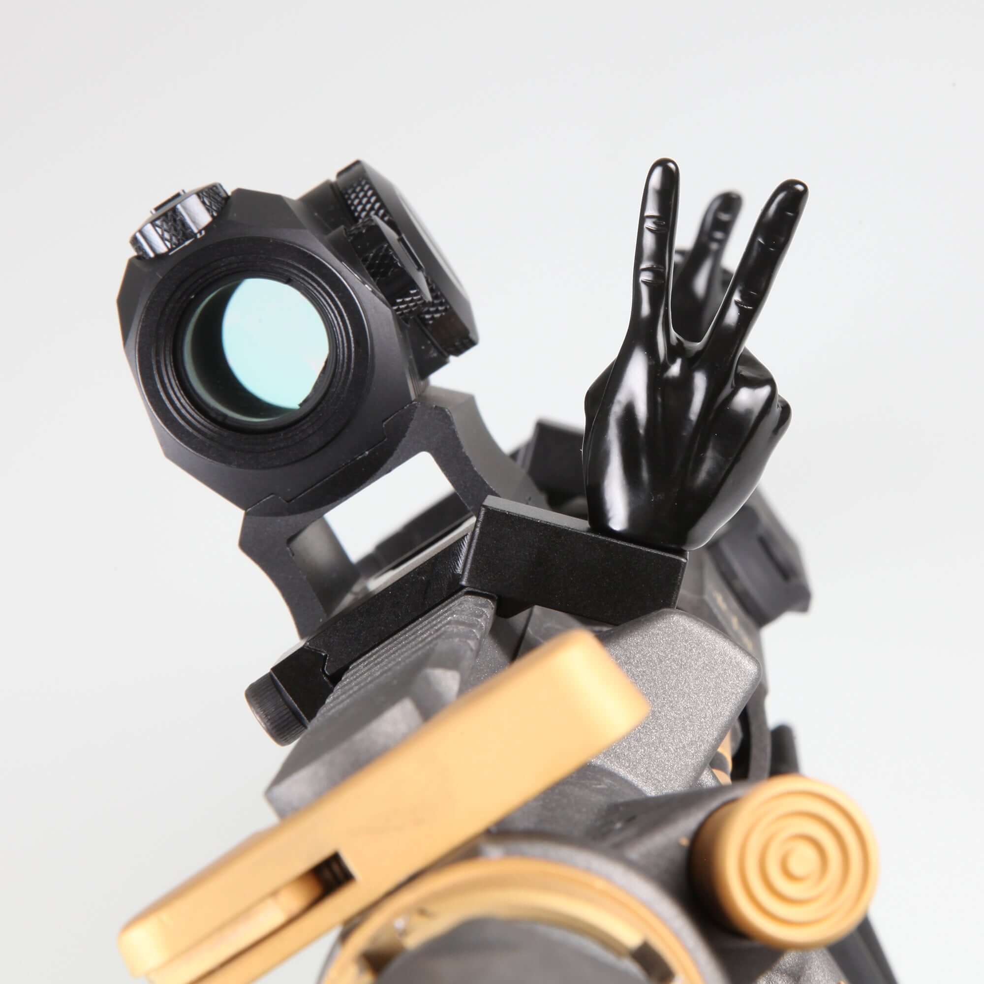 Black Color Novelty Finger Iron Sight Set - Offset 45 Degree (V Hand & Thumbs Up) - Image 7