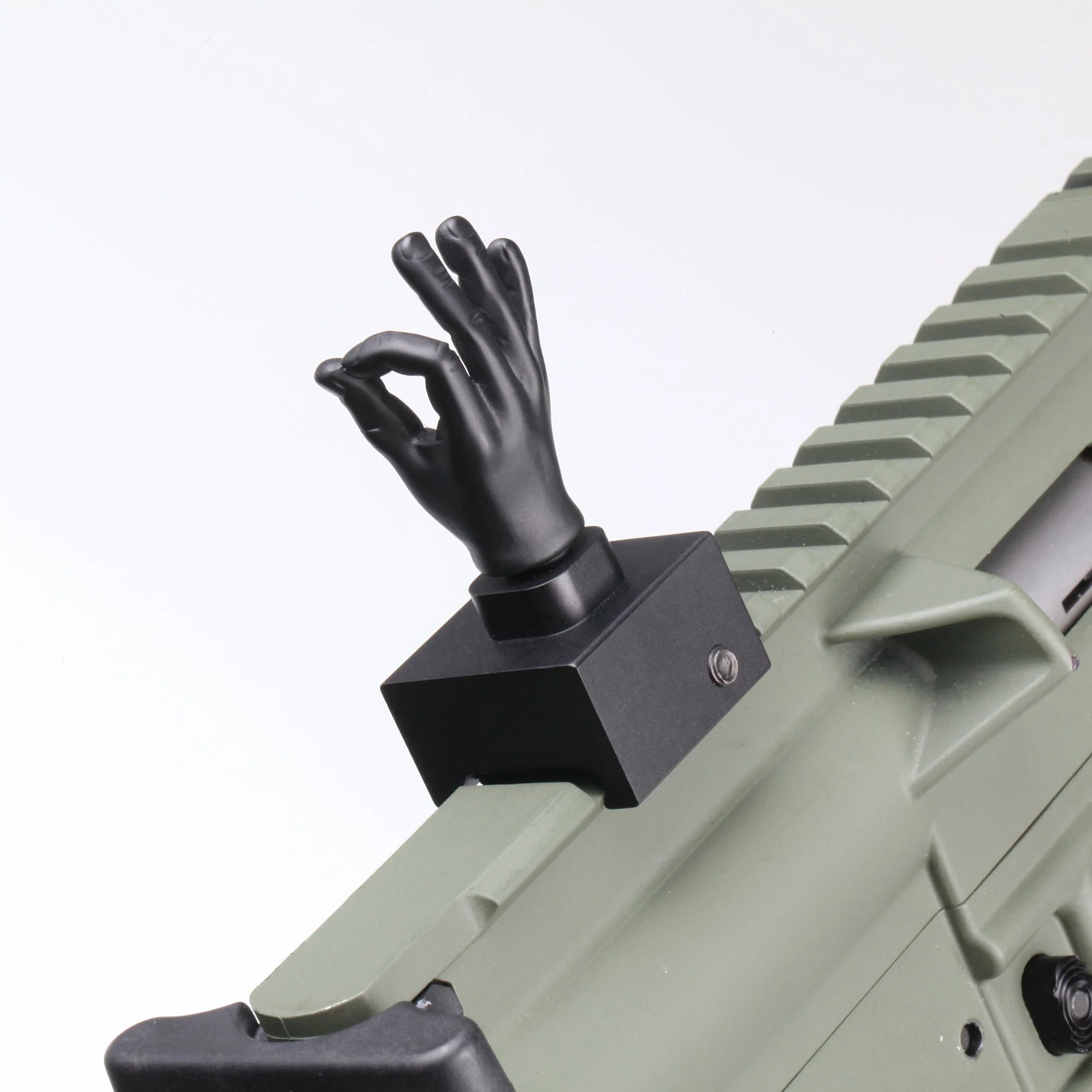 Black Color Novelty Finger Iron Sight Set - Straight (Middle Finger & OK Hand) - Image 7