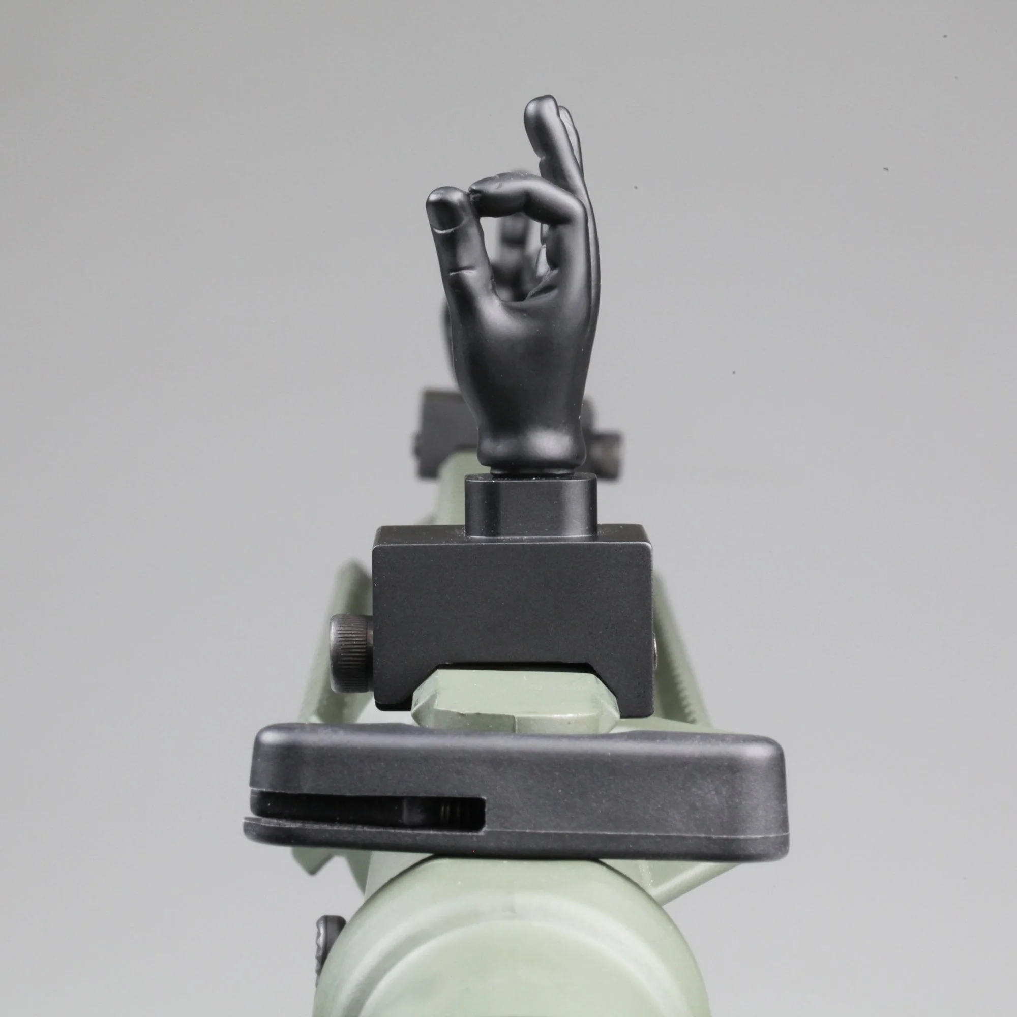 Black Color Novelty Finger Iron Sight Set - Straight (Middle Finger & OK Hand) - Image 9