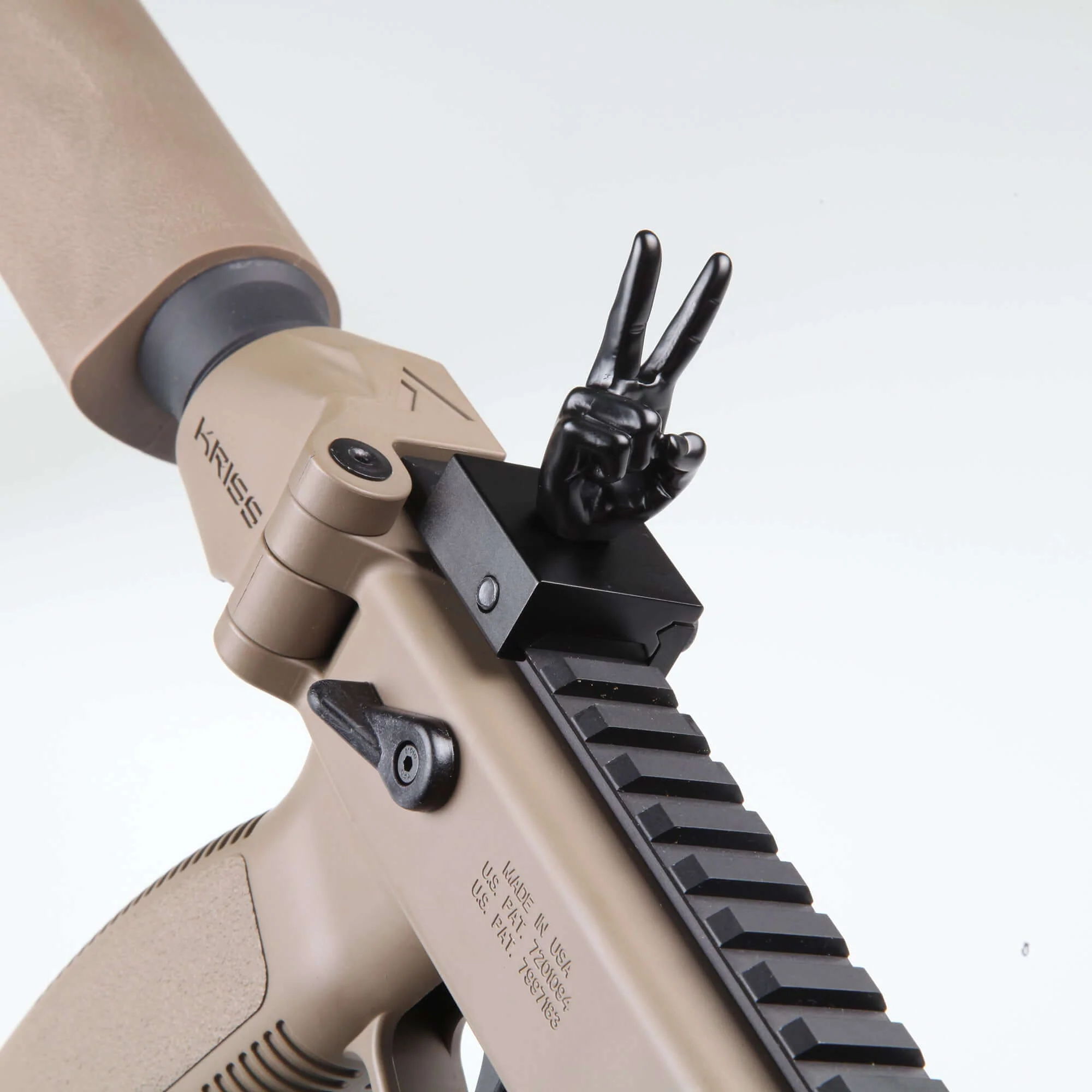 Black Color Novelty Finger Iron Sight Set - Straight (V Hand & Thumbs Up) - Image 4
