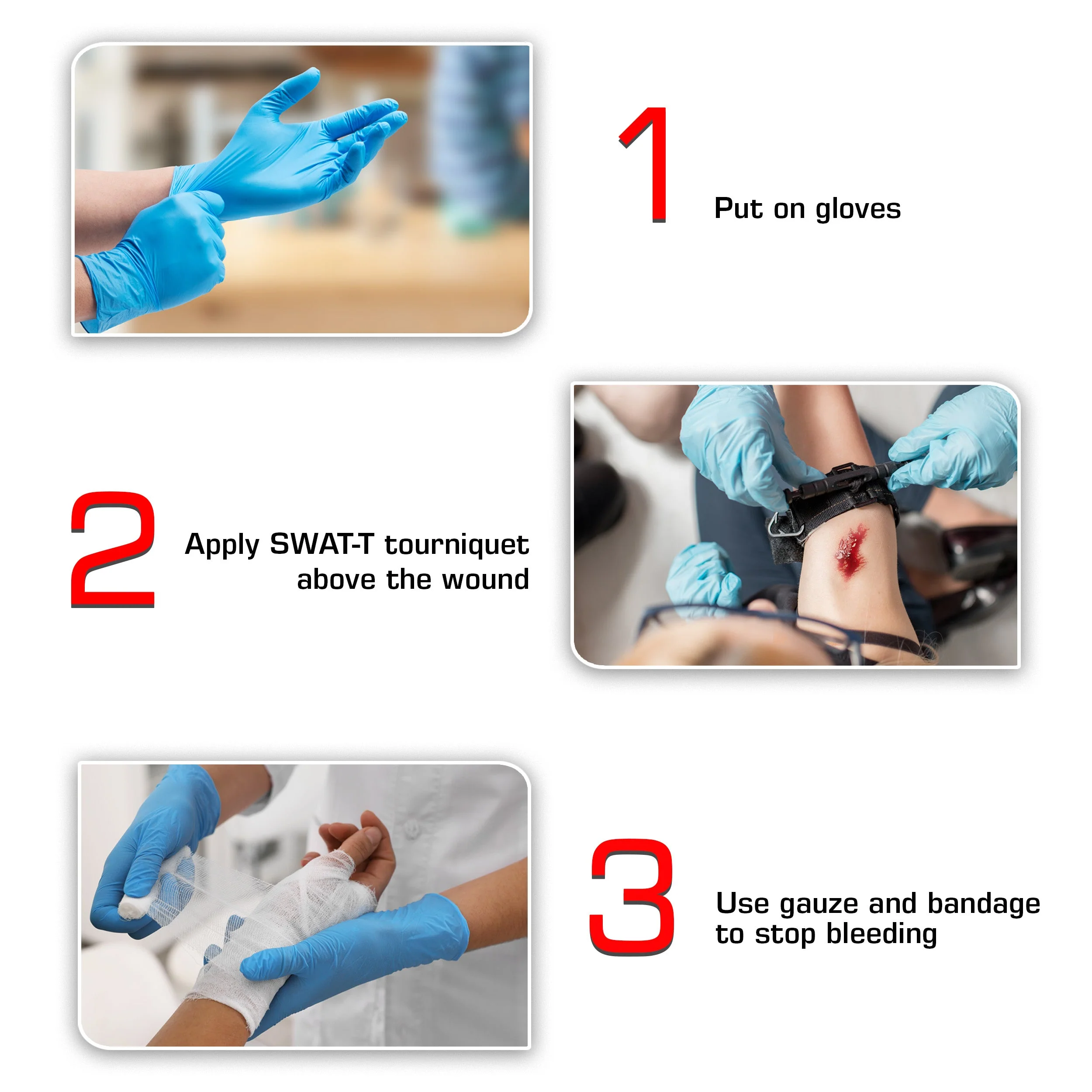 Bleeding Control Kit - 4 Vacuum Sealed Kits in Plastic Case - Image 7