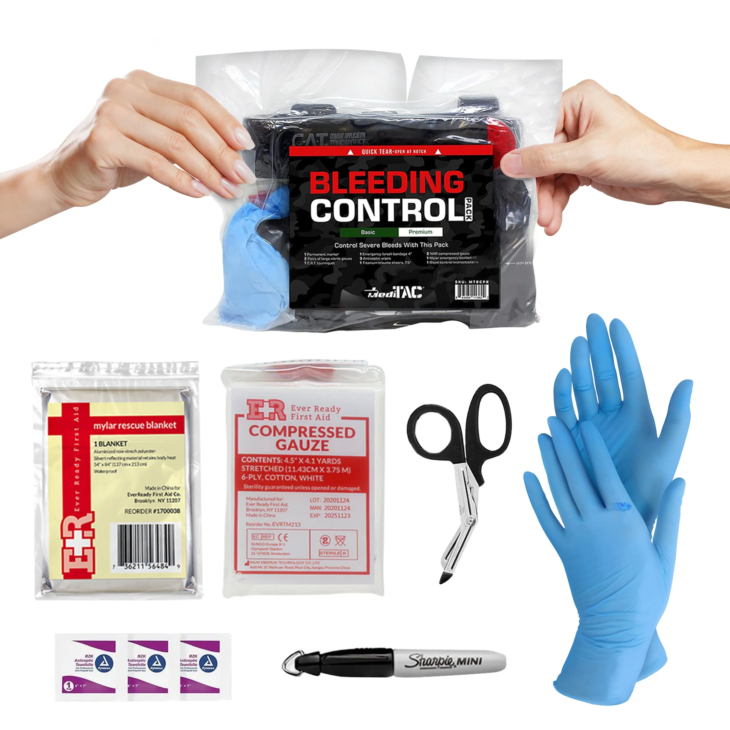 Bleeding Control Kit - 4 Vacuum Sealed Kits in Plastic Case - Image 9