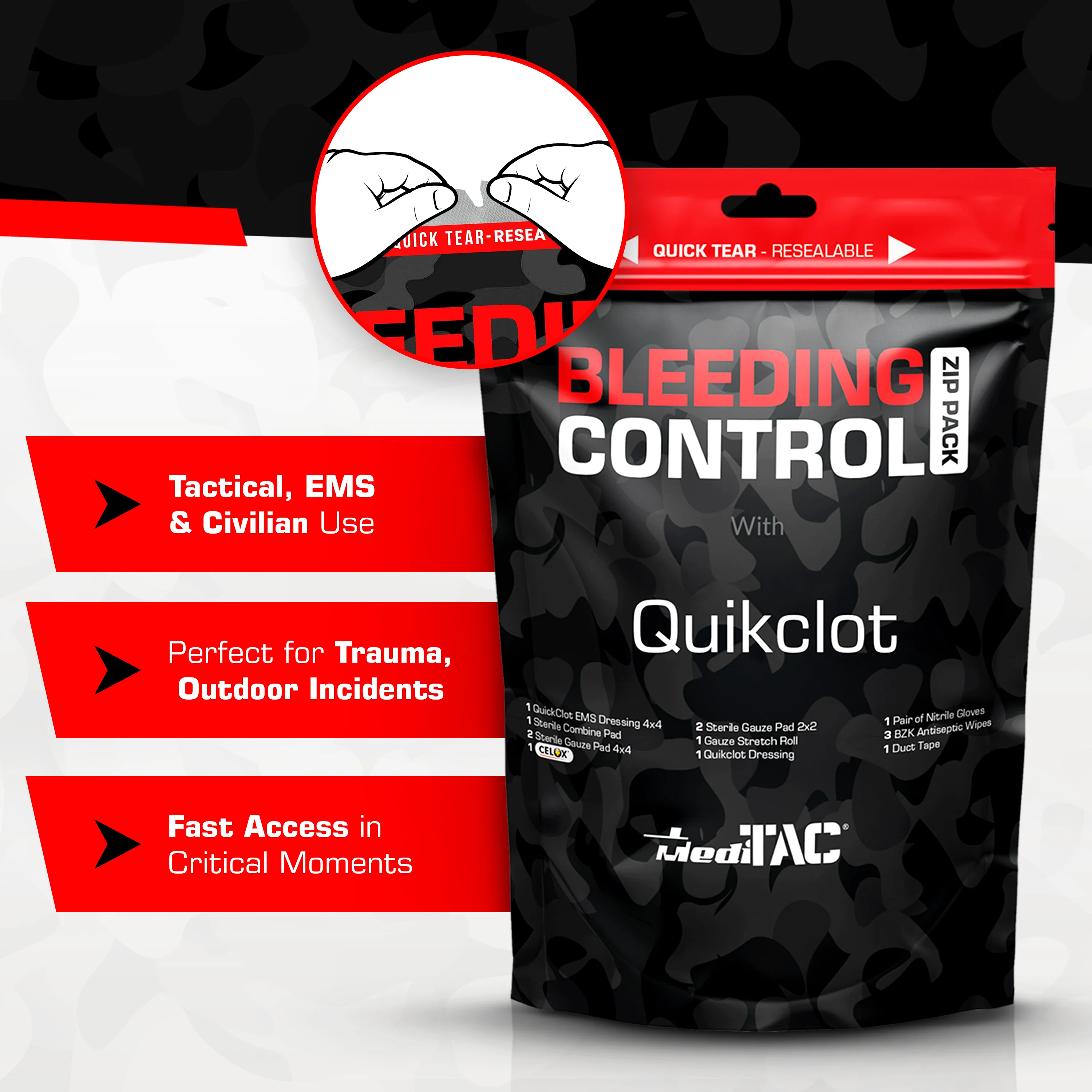 Bleeding Control Zip Pack with QuickClot & CELOX - Image 4