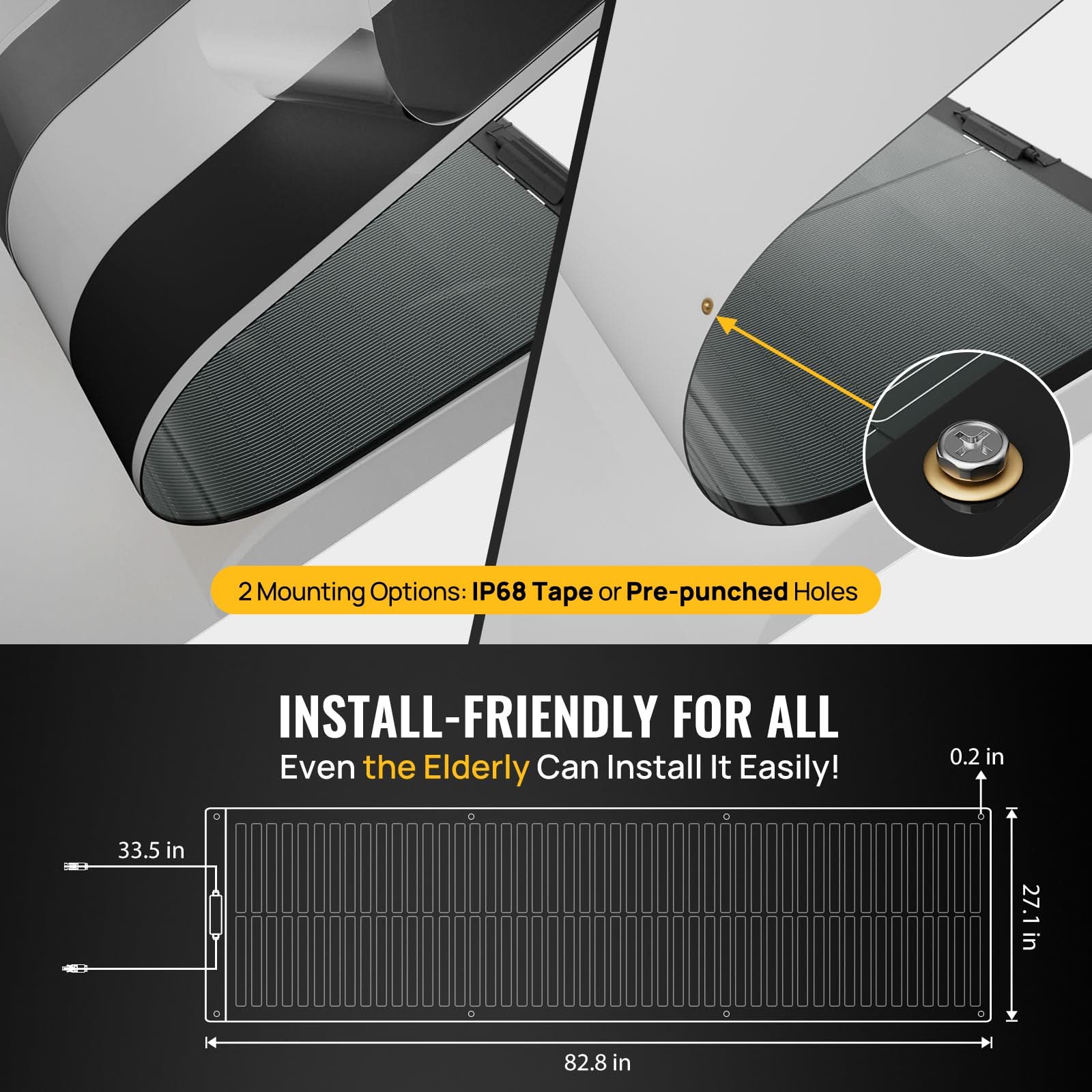 BougeRV 12V 200 Watt CIGS Flexible Solar System Kit (Pre-Punched Holes Version) (SC) - Image 7