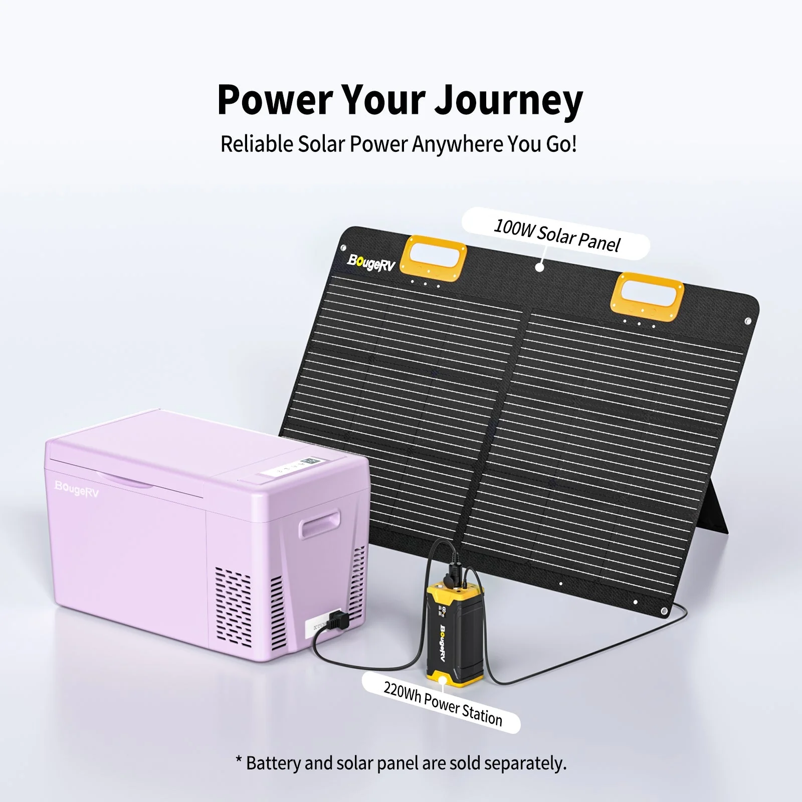 BougeRV 12V 23 Quart Colorful Purple Portable Fridge (SC) - Image 8